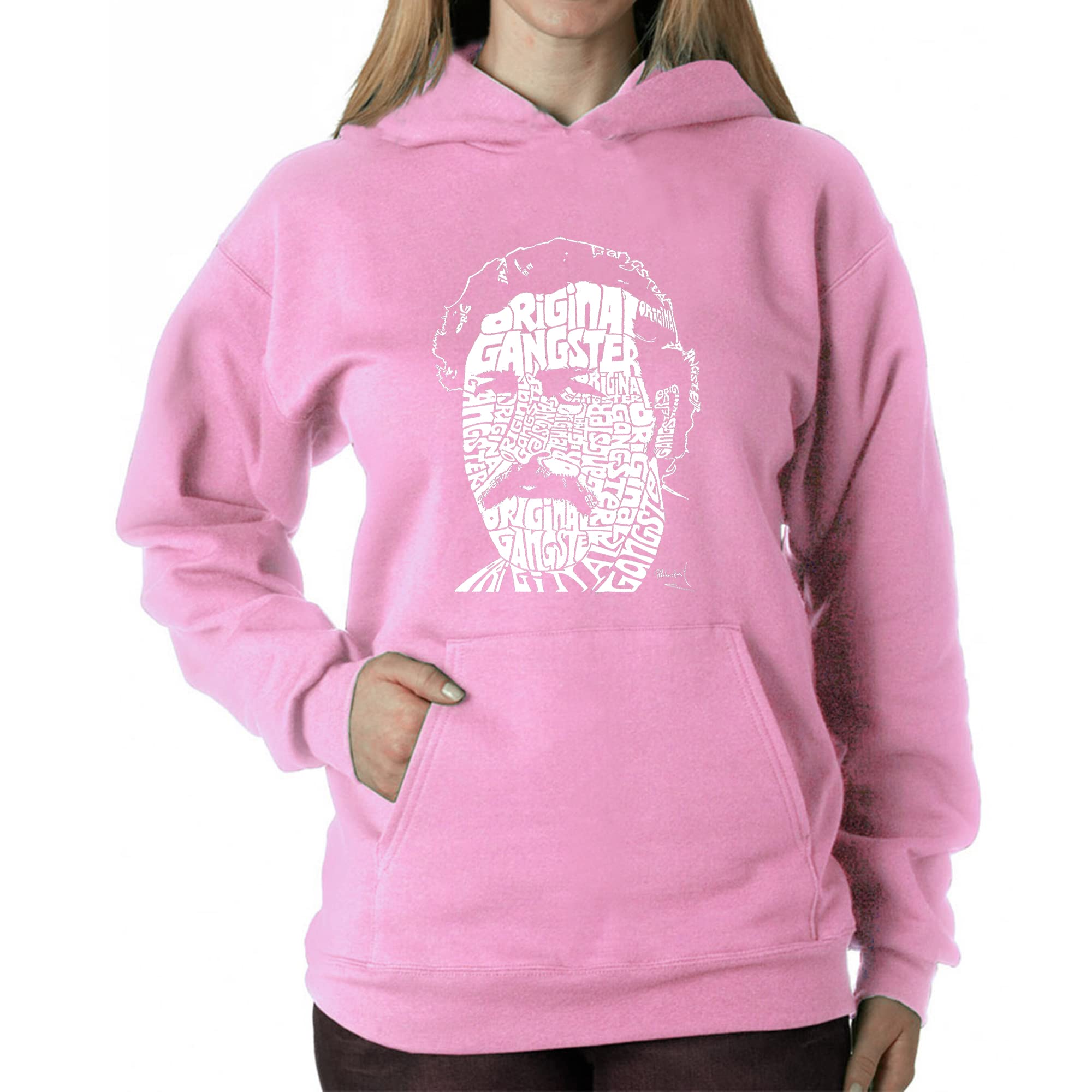 LA POP ART Women's Word Art Hooded Sweatshirt - Pablo Escobar Design | Soft Cotton Pullover with Hood | Trendy Streetwear for Casual Outings & College Fashion