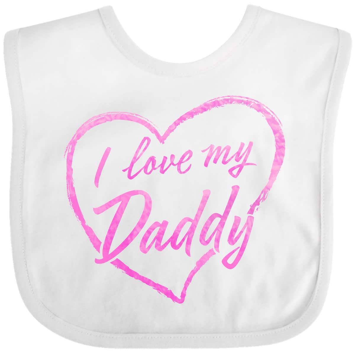 Inktastic I Love My Daddy Pink Chalk Heart Baby Bib - Soft Cotton Drool Bib for Infants, Perfect for Father's Day Gifts, Baby Showers & Daily Use
