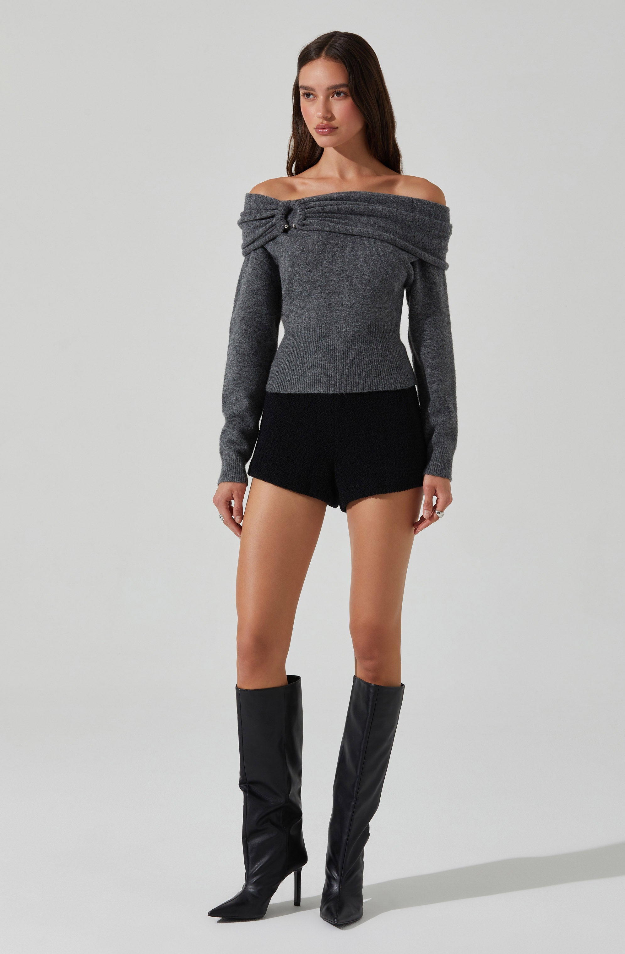 Wylie Off Shoulder Sweater for Women - Cozy Knit Pullover, Casual Loose Fit, Long Sleeve Winter Top | Perfect for Date Nights, Office Wear & Holiday Outfits