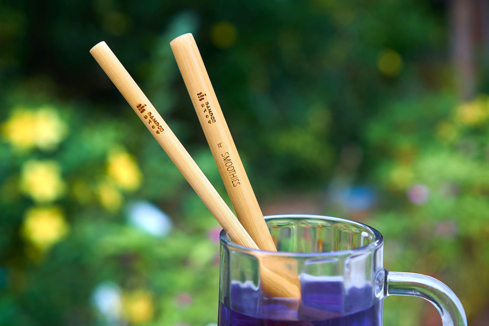 Luxury Bamboo Straw Travel Kit - 2 Reusable 20cm Straws with Cleaning Brush & Pouch for Eco-Friendly Dining