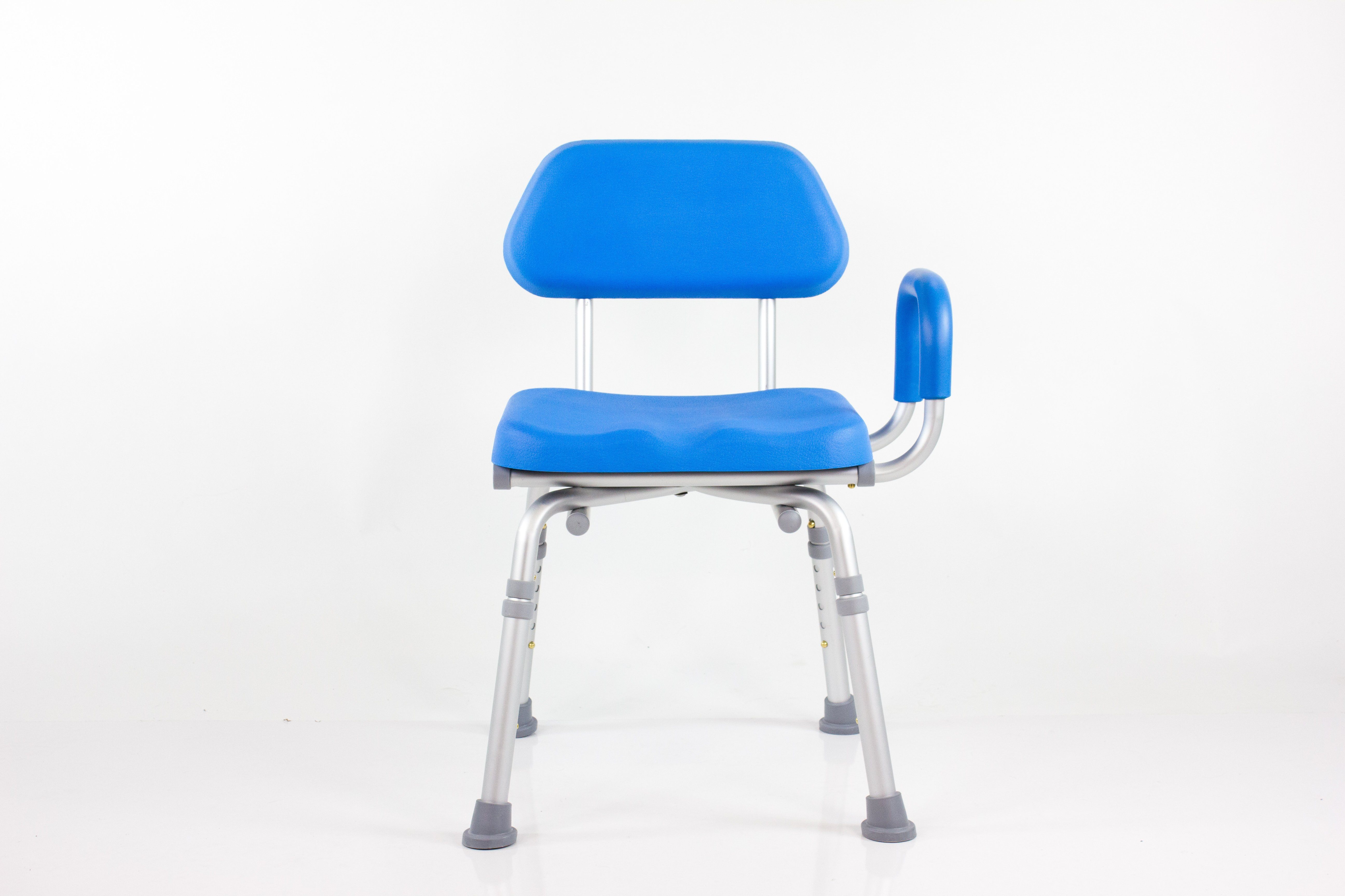 ComfortAble™ Deluxe Padded Bath Shower Chair with Armrests - Non-Slip & Adjustable Height for Elderly & Disabled Safety in Bathroom