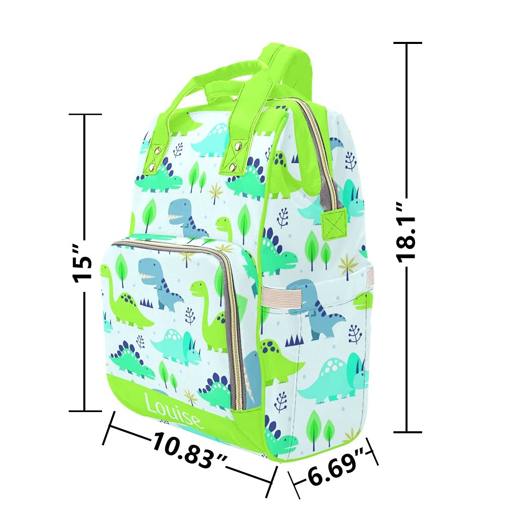 Custom Personalized Dinosaur Diaper Bag Backpack with Name - Large Travel Baby Nappy Tote for Moms | Perfect for Daycare, Family Outings & Baby Showers