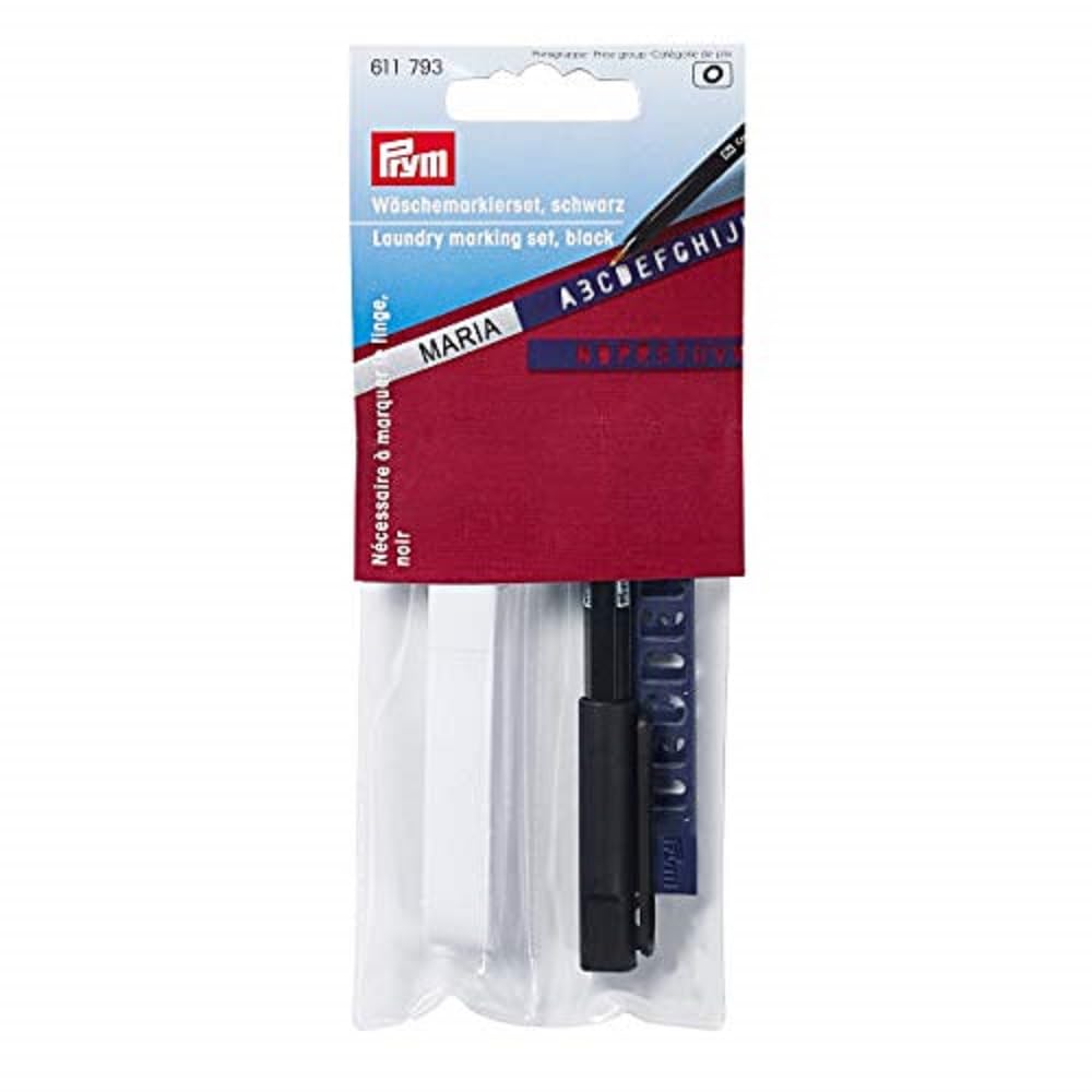 Prym Laundry Marking Set - 3 Meter Iron-On Name Tape for Clothes (Black) | Perfect for School Uniforms, Nursing Scrubs & Camp Clothing Labels