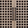 Handmade Designer Natural Wood Six-Door Sideboard Buffet Cabinet - Stylish Storage for Dining Room, Living Room & Entryway