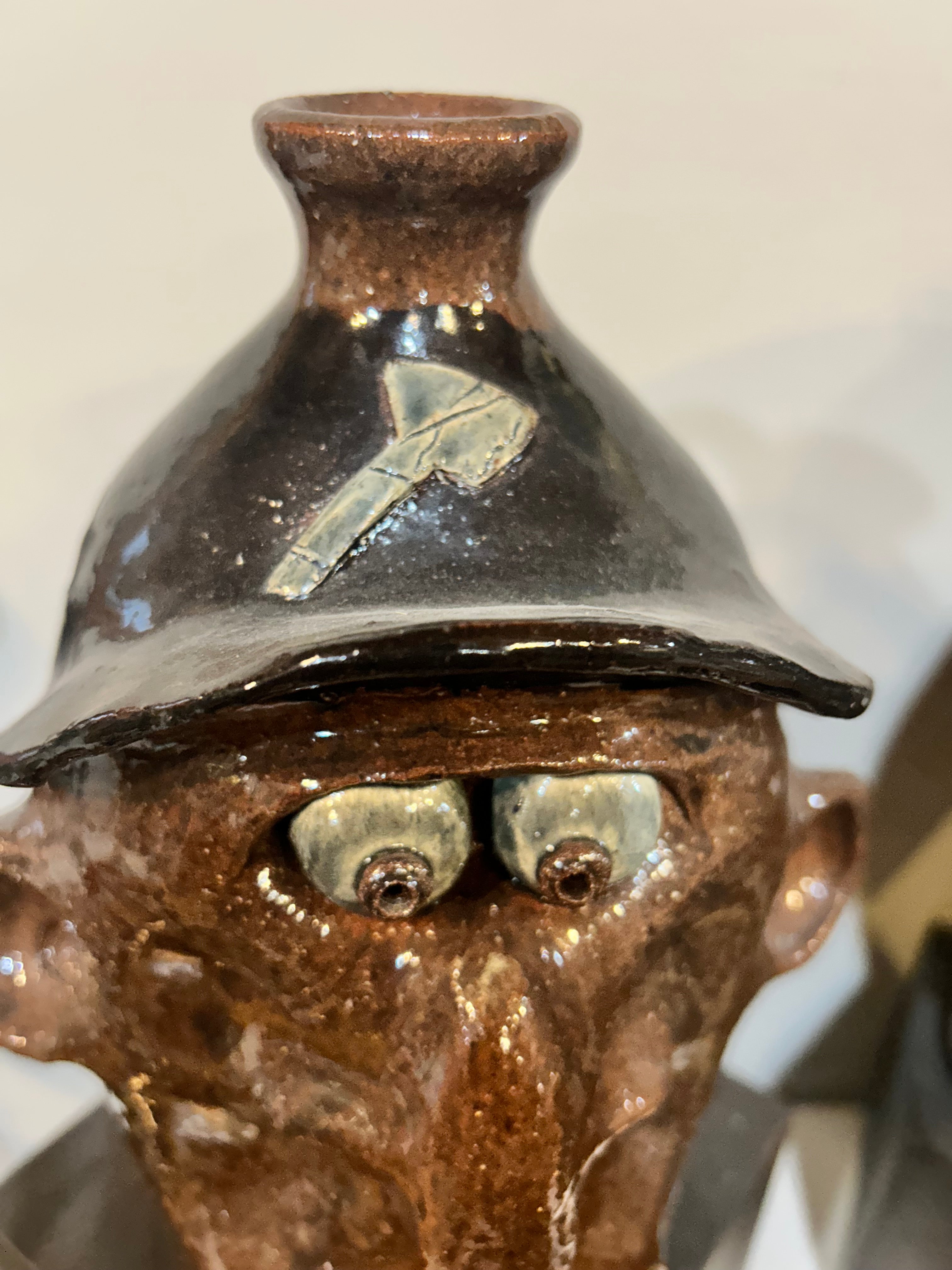 12-Inch Brian Wilson Face Jug with Braces Hat - Unique Ceramic Collectible for Beach Boys Fans, Home Decor & Gift Idea