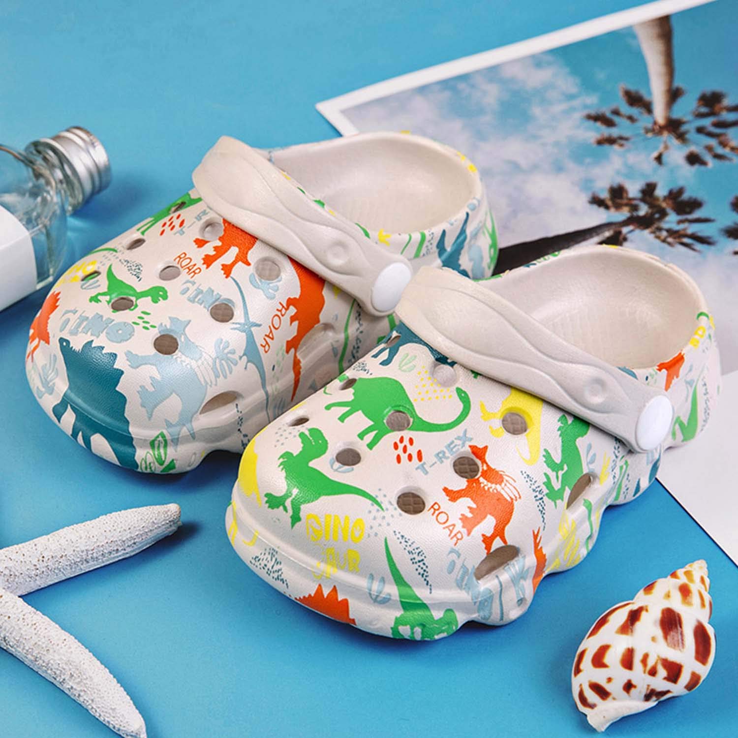 **Kids Garden Clogs Slip-On Shoes for Boys & Girls - Cute Cartoon Waterproof Shower Sandals - Perfect for Pool, Beach & Outdoor Play**