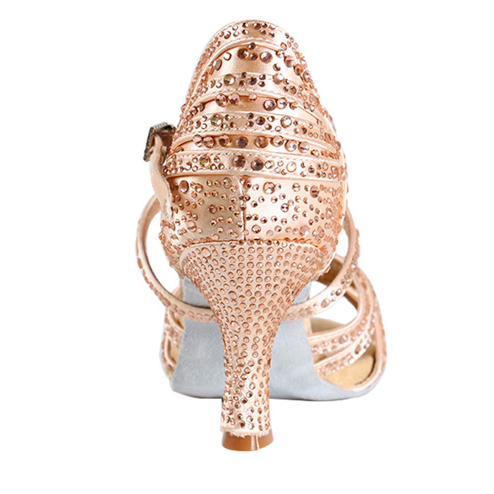 Sparkling Rhinestone Women's Latin Dance Shoes - Elegant Ballroom Wedding Party Heels for Salsa, Tango & Performance (Style L356) - Perfect for Dance Competitions, Weddings & Special Events