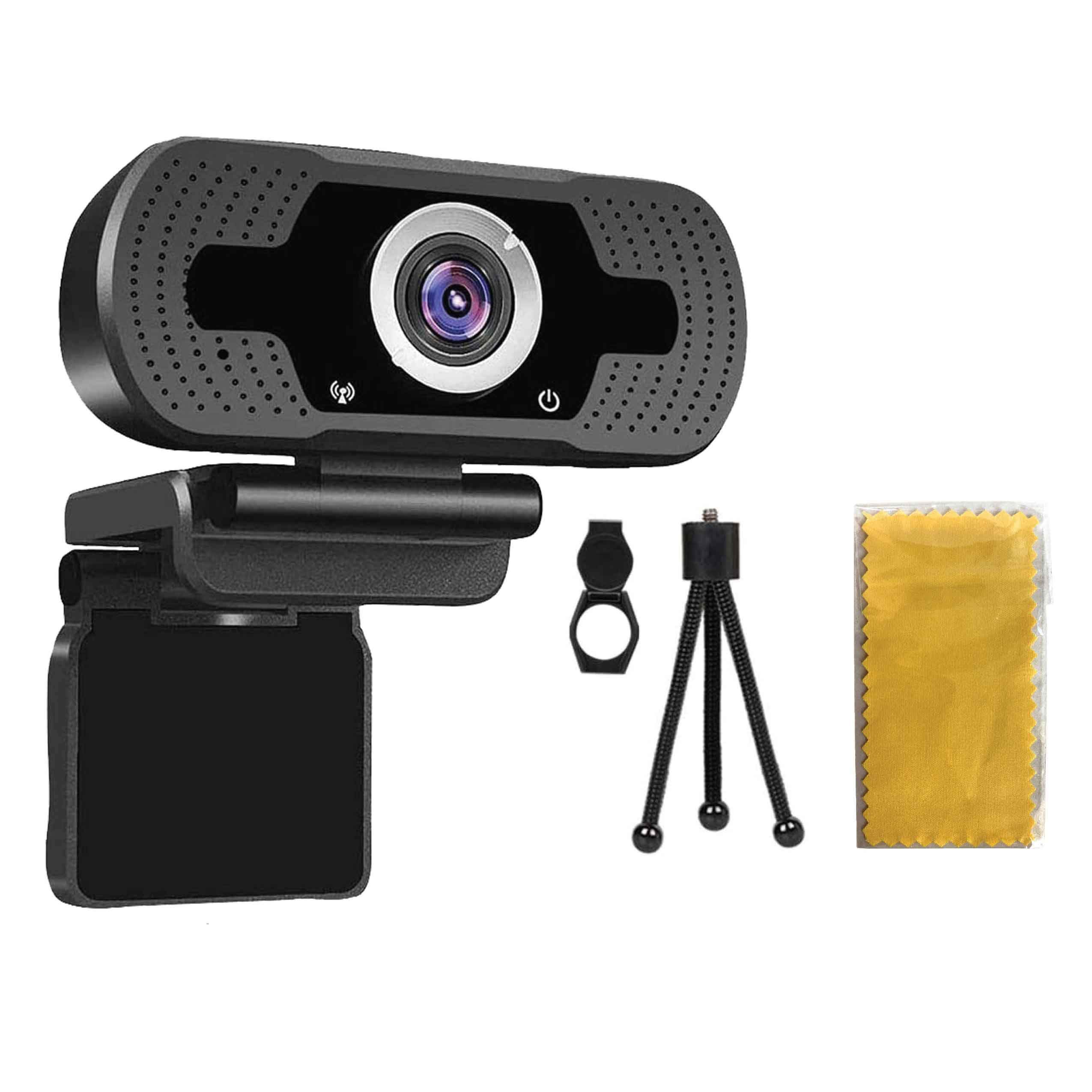 EverGrow 2024 1080P HD Webcam with Built-in Microphone, Privacy Cover & Tripod - 110° Wide Angle USB Camera for Laptop, Plug & Play - Perfect for Zoom, YouTube, Skype, Online Classes & Video Conferencing (CAM-WEB-2MP)