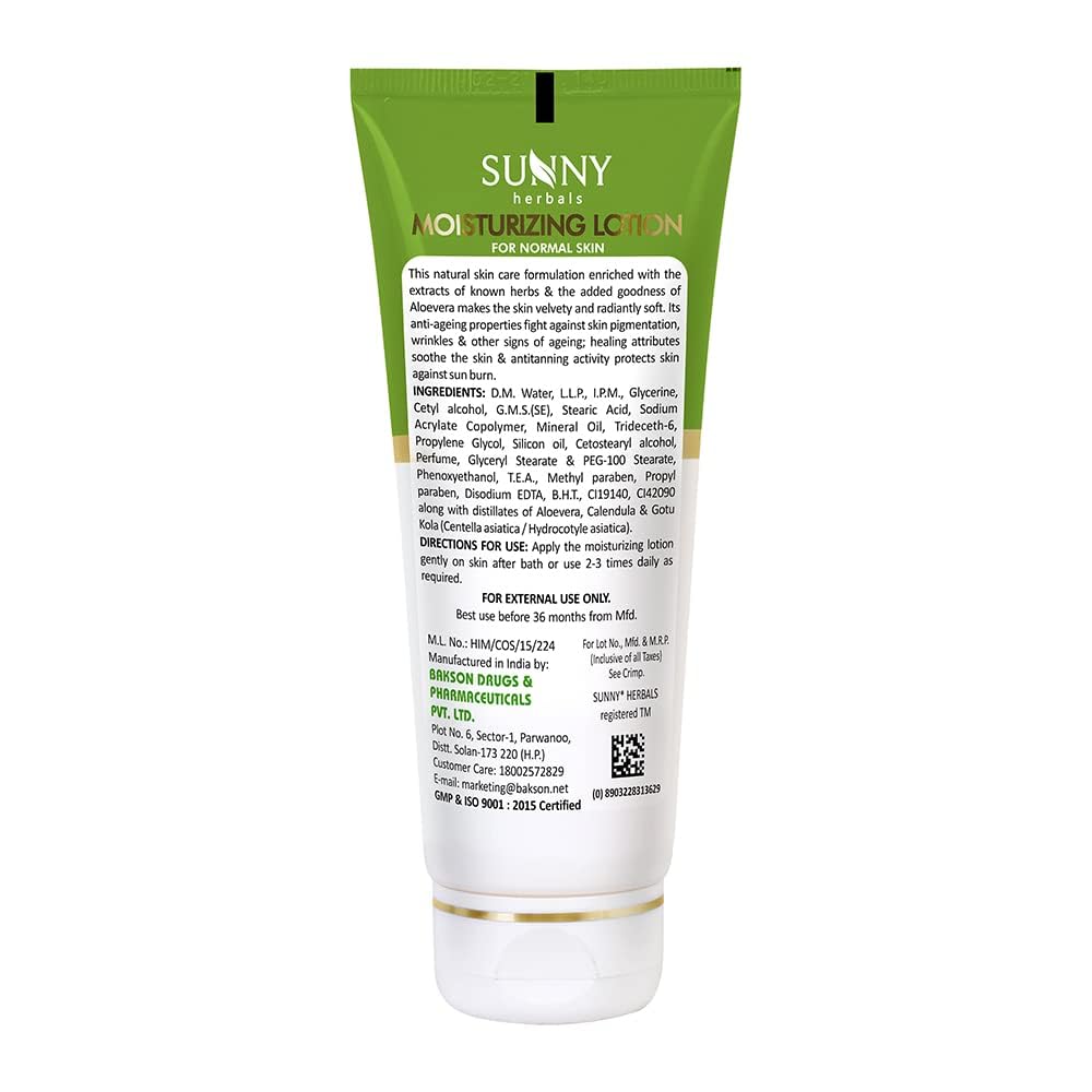 Sunny Aloe Vera & Calendula Moisturizing Lotion - Hydrating Face & Body Cream for Radiant Soft Skin, Fights Pigmentation & Wrinkles, SPF Sun Protection, 100ml - Perfect for Daily Skincare & Post-Sun Care