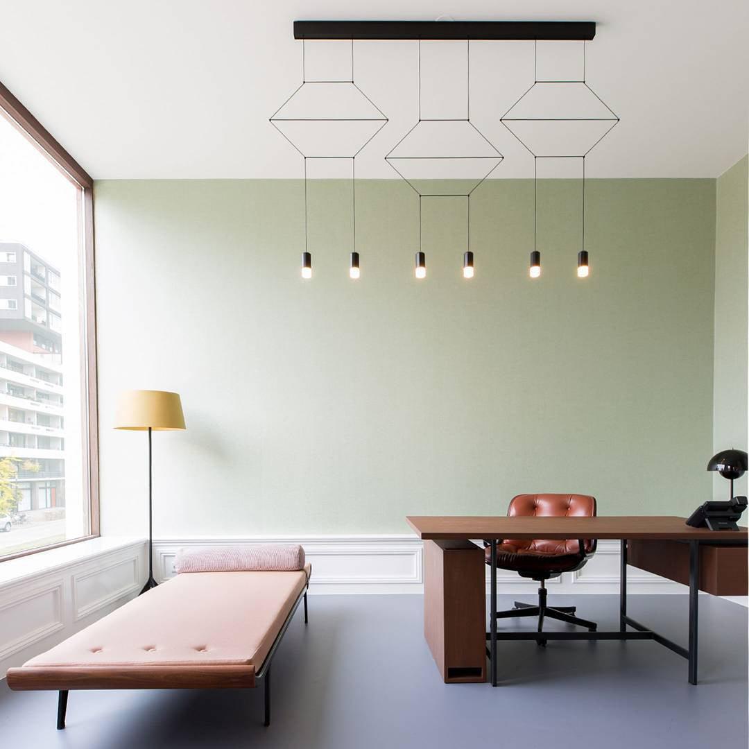 Modern Line Art Pendant Light - Minimalist Geometric Ceiling Lamp for Dining Room, Kitchen Island & Living Room Decor - Adjustable Hanging Light Fixture with Artistic Design