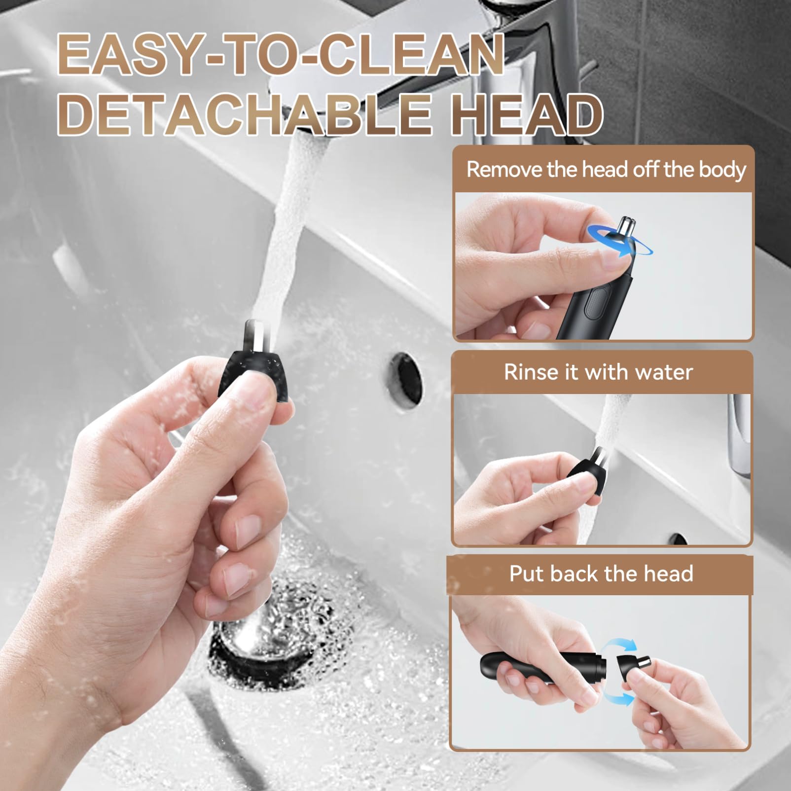 FOMIYES Rechargeable Electric Nose & Ear Hair Trimmer for Men - Waterproof Wet/Dry Use, Travel Lock, Portable USB Design - Perfect for Travel, Home Grooming & Personal Care