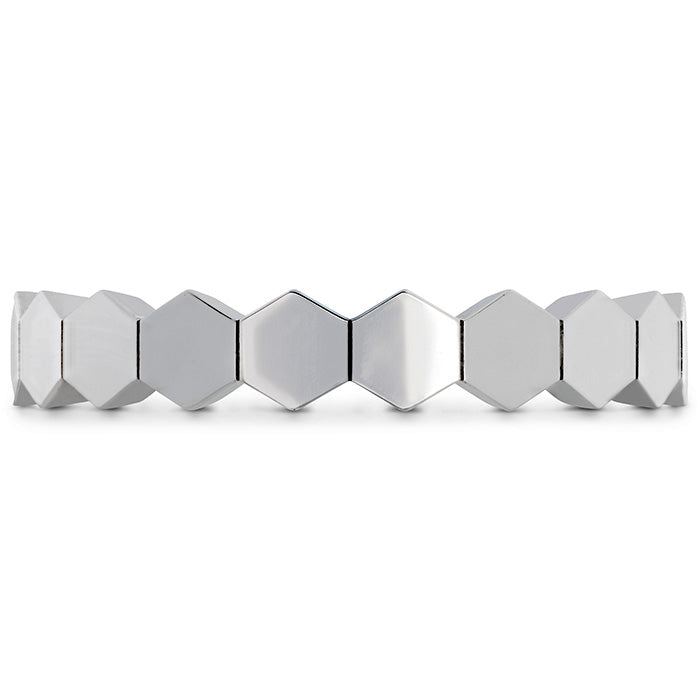 Hearts On Fire Hexagon Shaped Eternity Wedding Band Ring - 14K White Gold Diamond Jewelry for Women, Perfect for Anniversaries & Proposals
