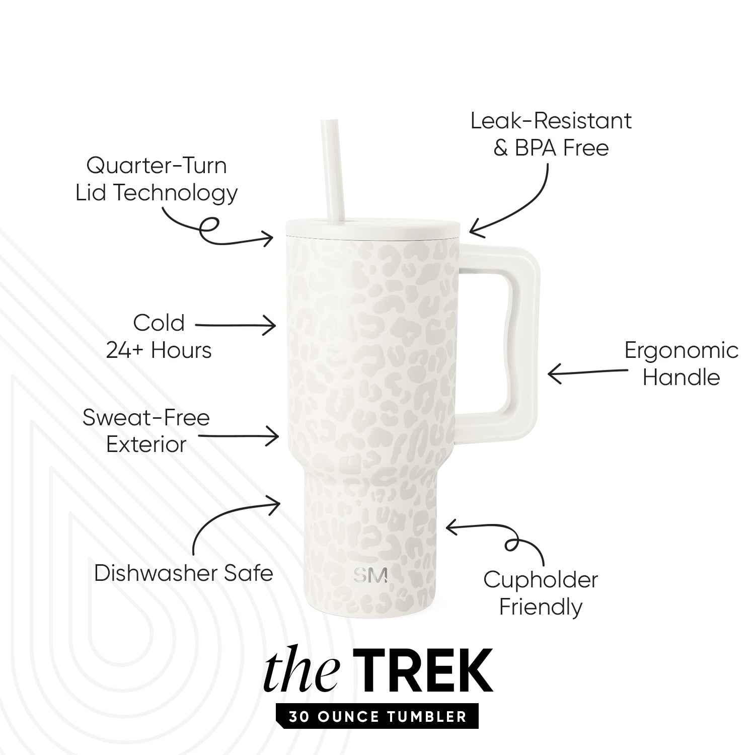 Premium Trek Tumbler 30oz Stainless Steel Vacuum Insulated Water Bottle - Keeps Drinks Hot/Cold for 24 Hours - Perfect for Hiking, Camping & Outdoor Adventures