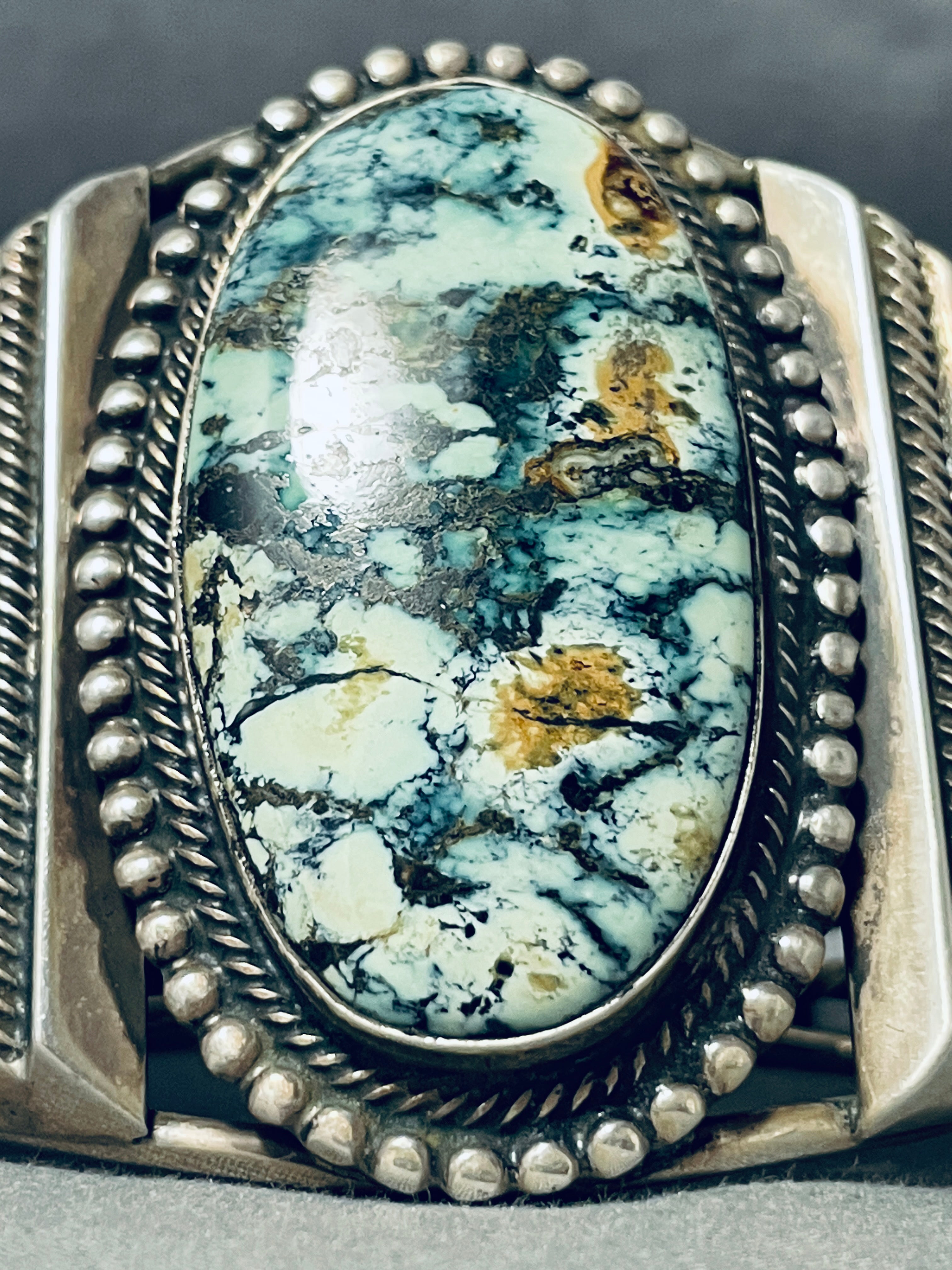 Authentic Vintage Navajo Turquoise Sterling Silver Bracelet - 143g Handmade Native American Jewelry for Women, Boho Chic Accessory, Perfect for Festivals & Special Occasions