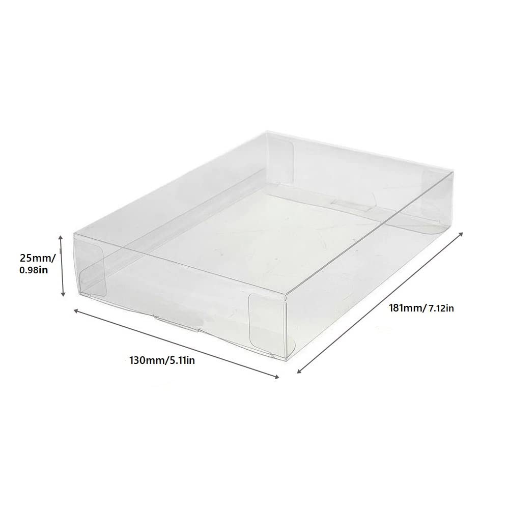 WICAREYO 10Pcs Clear NES Game Box Protector Case - Protective Sleeves for NES Cartridge Boxes (CIB Compatible) | Perfect for Game Collection, Display & Storage