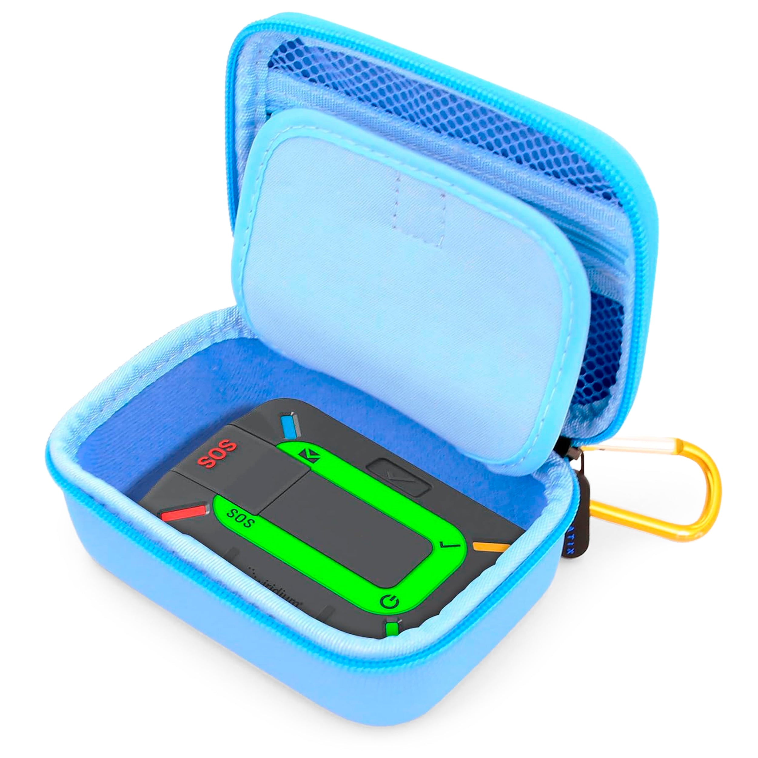 CASEMATIX Hard Shell Travel Case for Zoleo Satellite Communicator - Protective Waterproof Messenger Case with Wrist Strap (Light Blue) - Perfect for Hiking, Camping & Outdoor Adventures