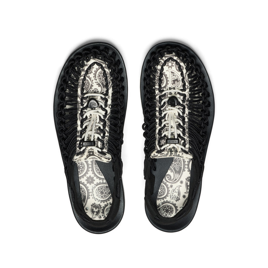 Men's UNEEK Sneaker x T.H.C. Black Raven Paisley - Lightweight Breathable Walking Shoes for Men | Perfect for Hiking, Travel & Casual Wear