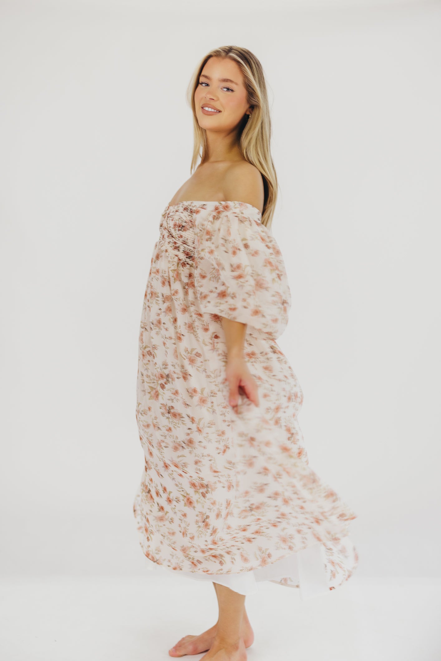 Harlow Maxi Dress in Ivory Floral - Bump Friendly Maternity Dress & Inclusive Sizing (S-3XL) | Perfect for Weddings, Baby Showers & Summer Vacations
