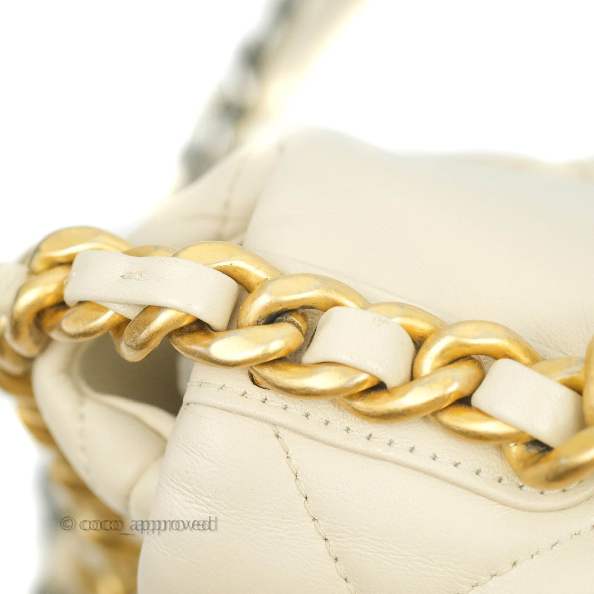 Chanel 19 Medium Flap Bag in Beige Cream Goatskin Leather with Mixed Hardware - Luxury Designer Handbag for Women, Perfect for Work, Travel and Special Occasions