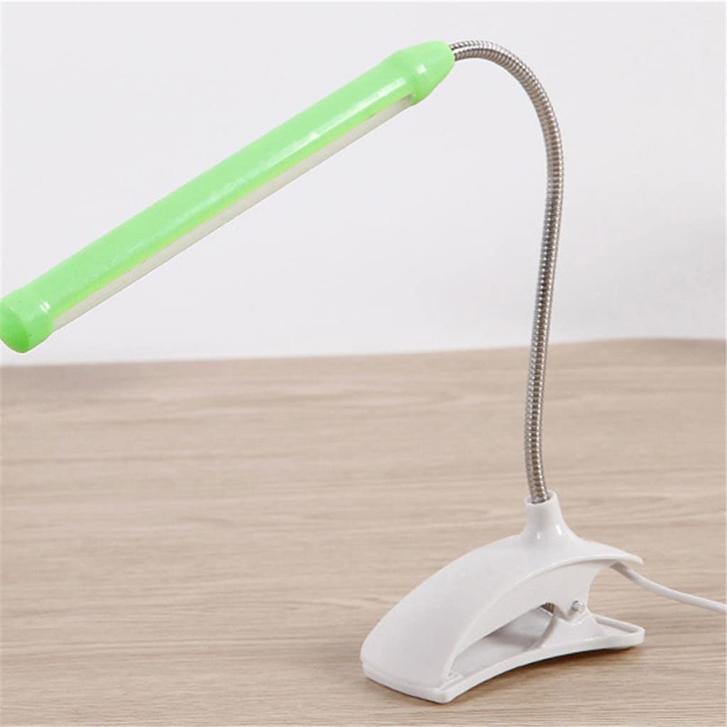 EKDSPW USB LED Desk Lamp with Clip - Flexible Adjustable Table Lamp for Reading, Studying, Office Work, Bedside Night Light - Green Color (1 Pack) - Perfect for Home Office, Dorm Room, and Nighttime Reading