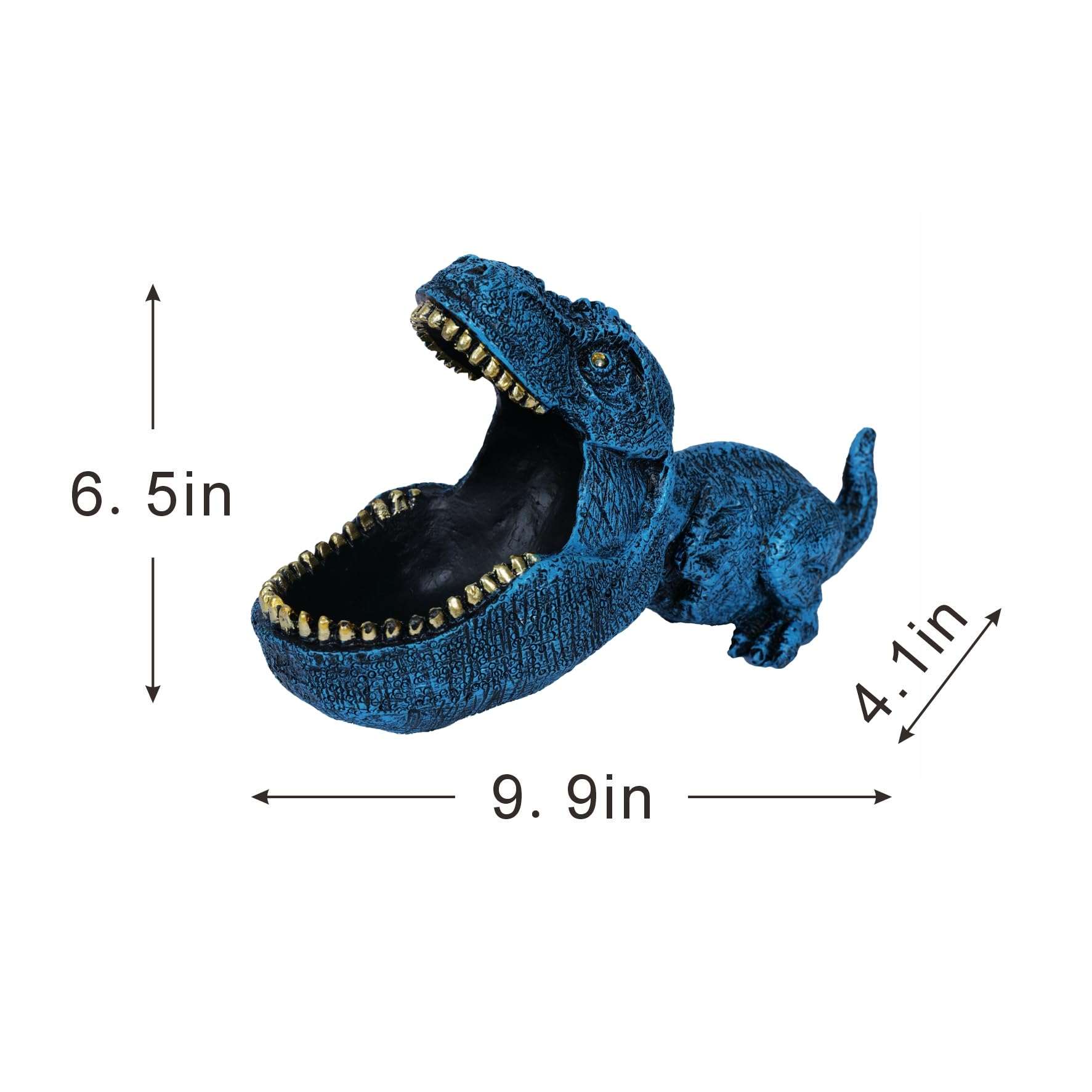 Dinosaur Candy Bowl - Fun Office Desk Decor & Entryway Key Holder - Decorative Dino Statue Bowl for Home, Party, Halloween - Big Mouth Sculpture Candy Dish for Kids & Adults