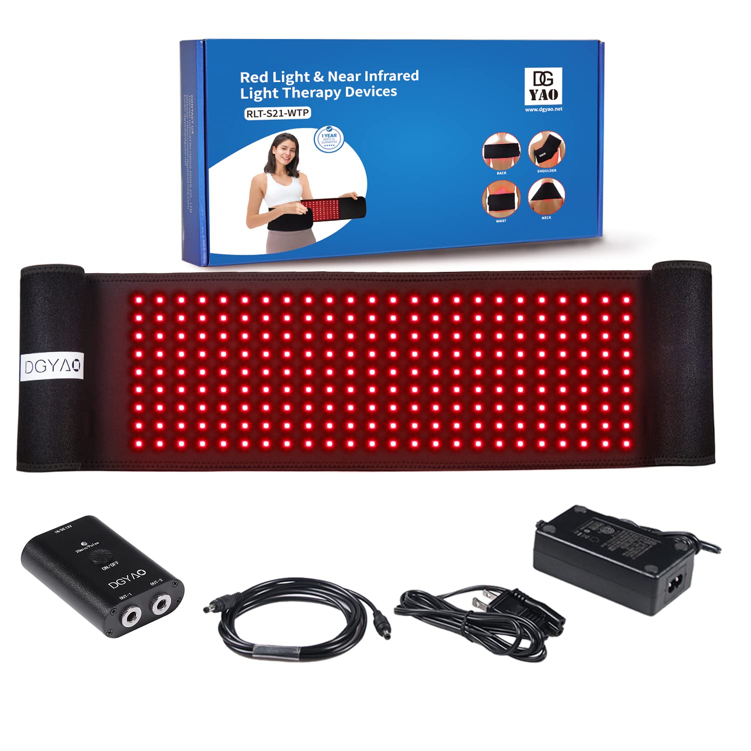 FDA Cleared Infrared & Red Light Therapy Belt - 3-in-1 880nm Near Infrared LED Wrap for Back Pain Relief, Deep Penetrating Joint & Muscle Therapy | Perfect for Home Use, Post-Workout Recovery & Chronic Pain Management