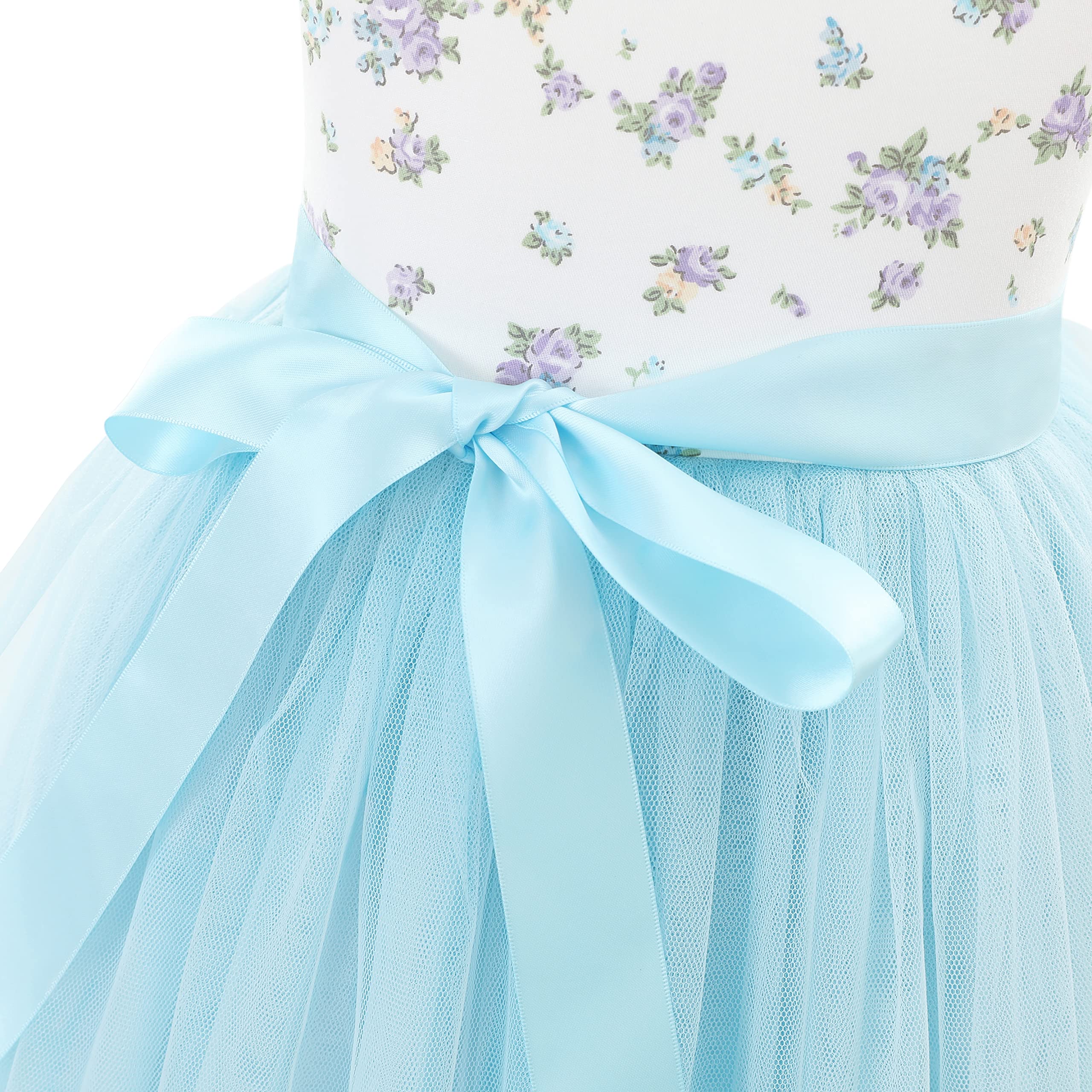Flofallzique Girls Tulle Dress for Summer - Floral Lace Tea Party Dress for Toddlers | Wedding, Birthday, Easter & Casual Occasions | Perfect for Garden Parties, Photo Shoots & Special Events