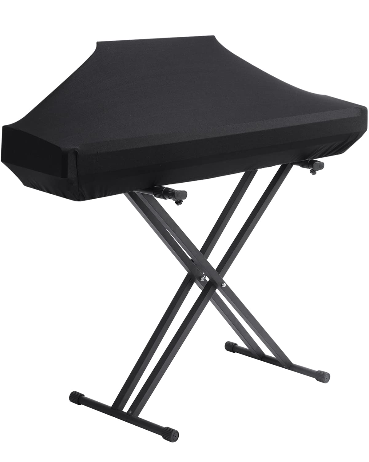 61-Key Stretchable Piano Keyboard Cover - Adjustable Electric Piano Dust Protector with Elastic Edges & Cord Lock - Perfect for Home, Studio, and Stage Use