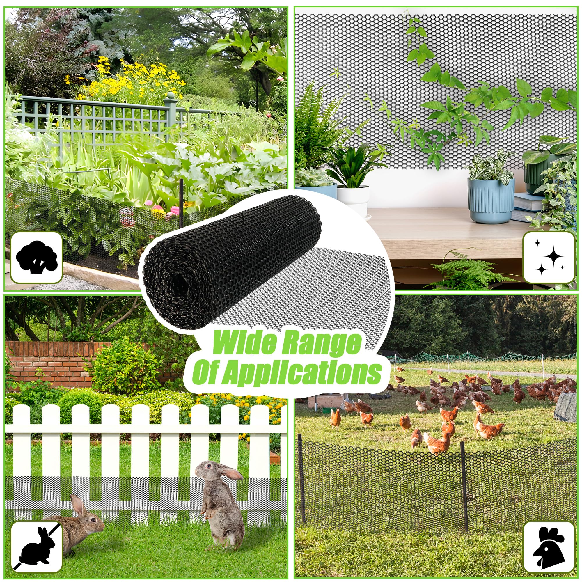 Black Plastic Wire Mesh Fence Roll - 15.7