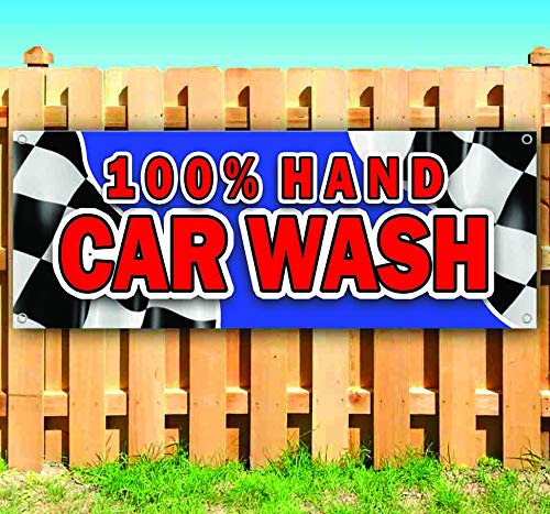 13 oz Heavy-Duty Vinyl Car Wash Banner with Metal Grommets - Single-Sided Non-Fabric Sign for Auto Detailing & Car Wash Business Promotion