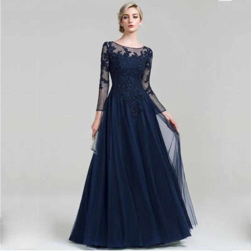Elegant Tulle Scoop Neck Mother of Bride Dress with Sparkling Sequins - Perfect for Weddings, Formal Events & Special Occasions