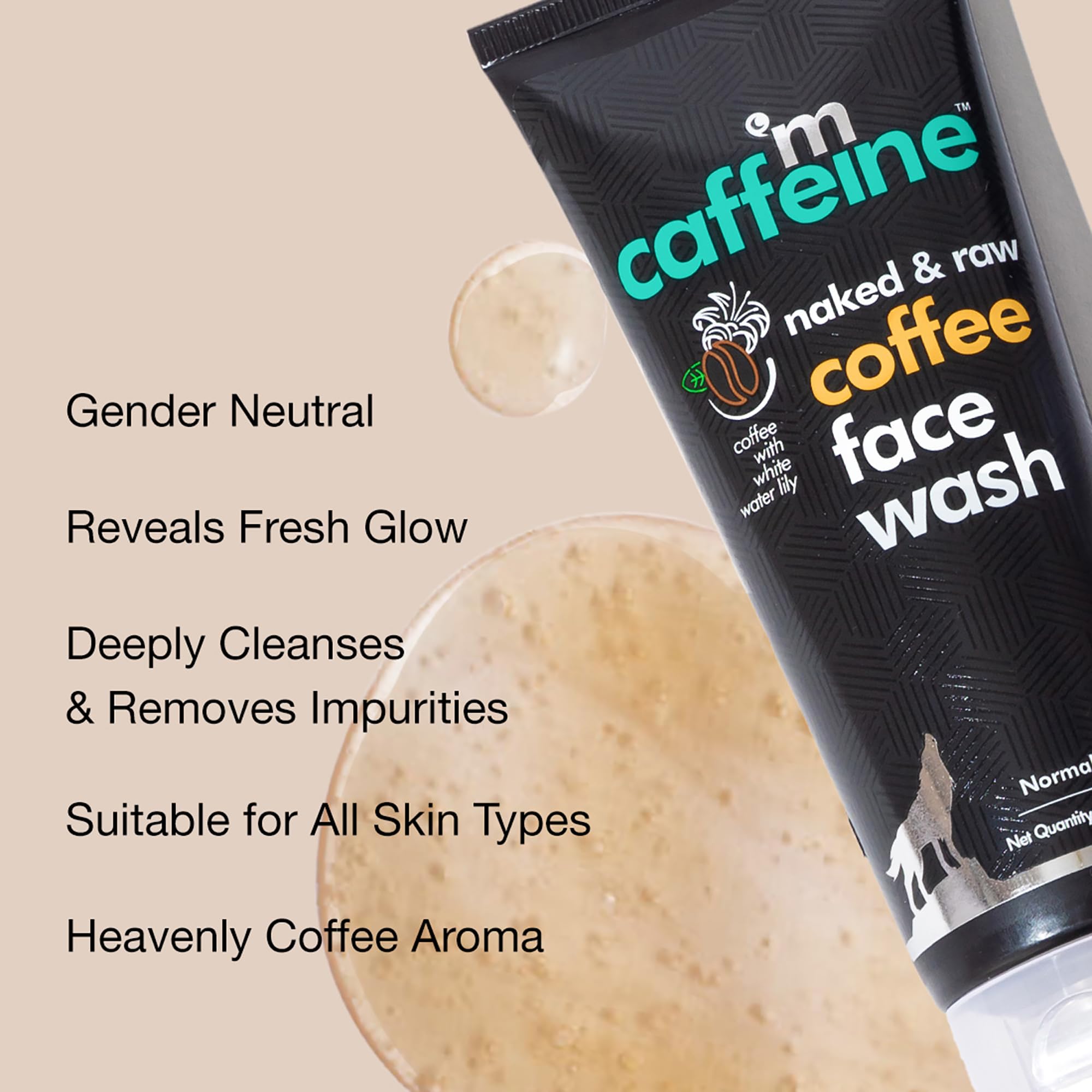 mCaffeine Deep Cleansing Coffee Face Wash for Oil Control & Tan Removal - Daily Anti-Pollution Facial Cleanser for Men & Women (100ml) | Perfect for Summer Skincare & Daily Detox Routine