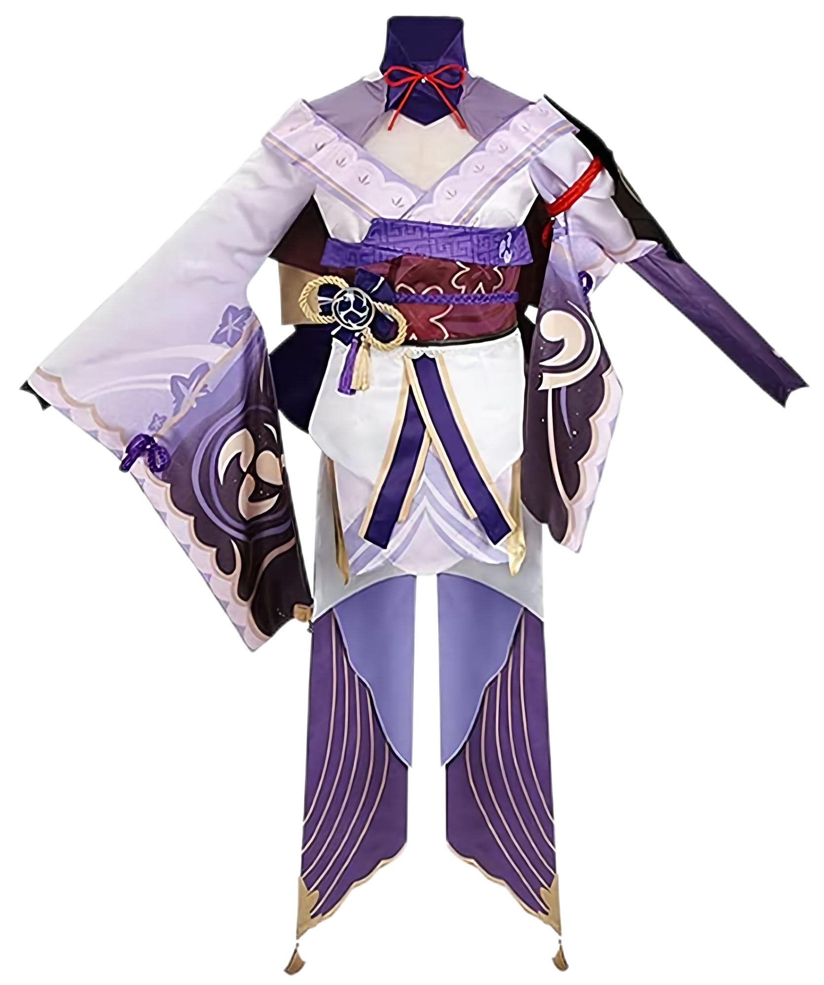MonWel Genshin Impact Raiden Shogun Cosplay Costume Set - Full Outfit with Dress & Accessories for Halloween, Anime Conventions & Cosplay Events