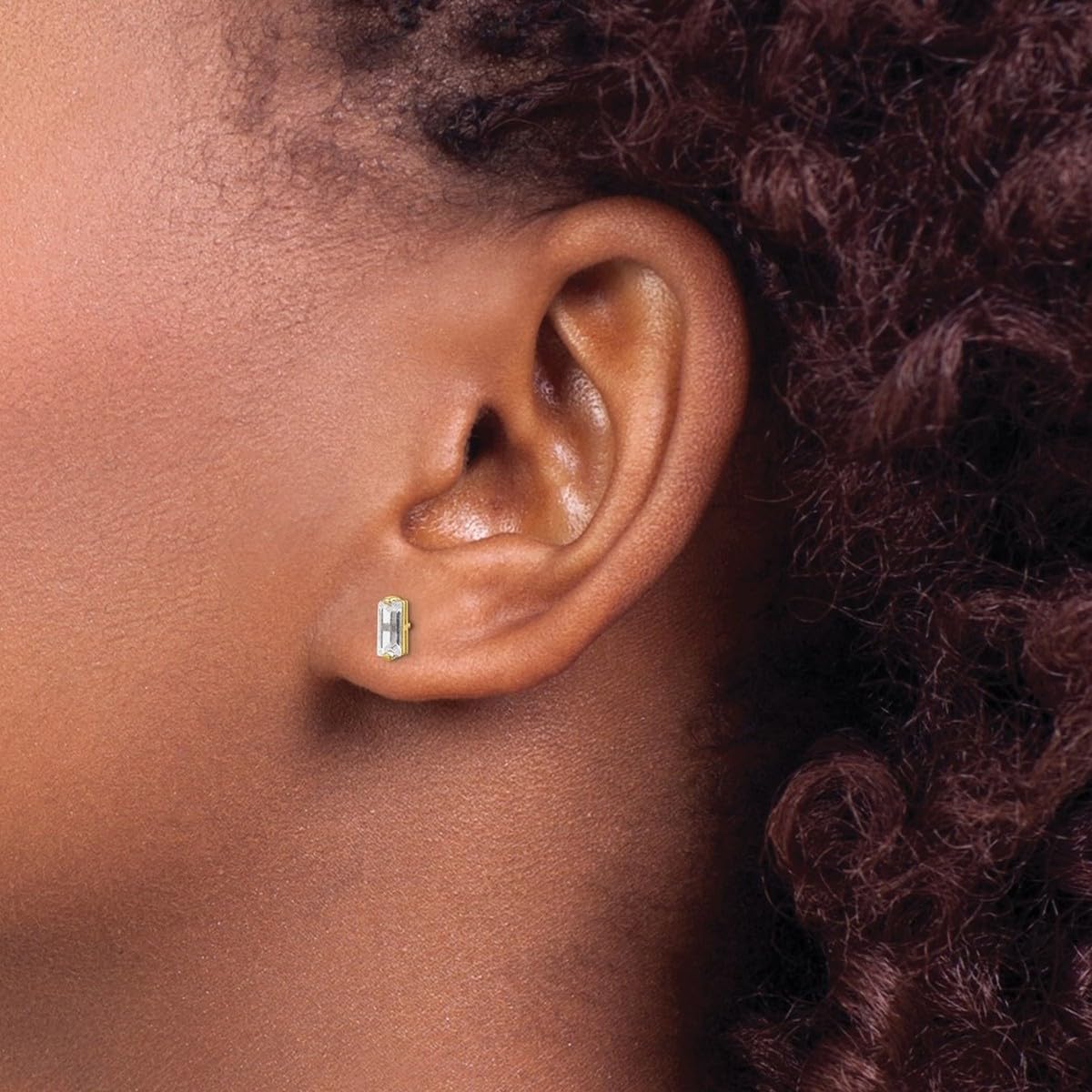 10K Gold Polished CZ Cubic Zirconia Simulated Diamond Stud Earrings for Women - 3.24mm Wide Elegant Stud Earrings | Perfect for Weddings, Parties & Everyday Wear