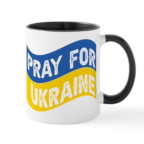 White/Black Inside - Pray For Ukraine Mugs