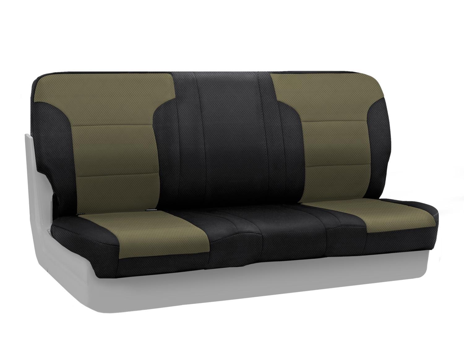 Coverking Custom Fit Front Bench Seat Cover for Chevrolet Silverado, Tahoe, Suburban - Spacermesh 2-Tone Taupe/Black | Waterproof & Durable Protection for Trucks & SUVs | Perfect for Work, Travel & Outdoor Adventures