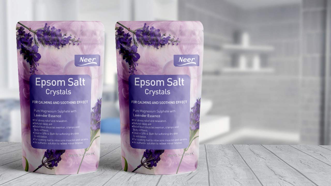 **Organic Lavender Epsom Salt (Magnesium Sulfate) – 2-Pack (908g Each) for Skin Softening, Bath Soak, Foot Soak & Muscle Pain Relief | Therapeutic Spa Treatment, Exfoliating Scrub & Natural Remedy for Sore Muscles | Promotes Plant Growth – Perfect for Relaxation, Self-Care & Gardening**