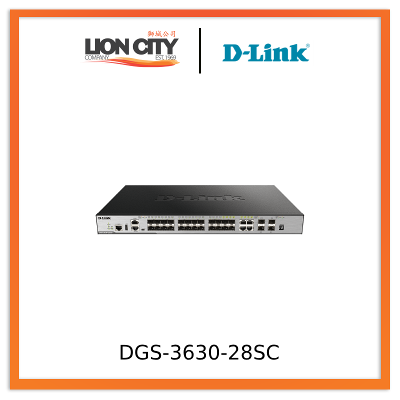 D-Link DGS-3630-28SC 28-Port Layer 3 Stackable Managed Gigabit Fiber Switch - High Performance Network Switch for Business & Data Centers - Ideal for Office Networking, Server Connectivity & Enterprise IT Infrastructure