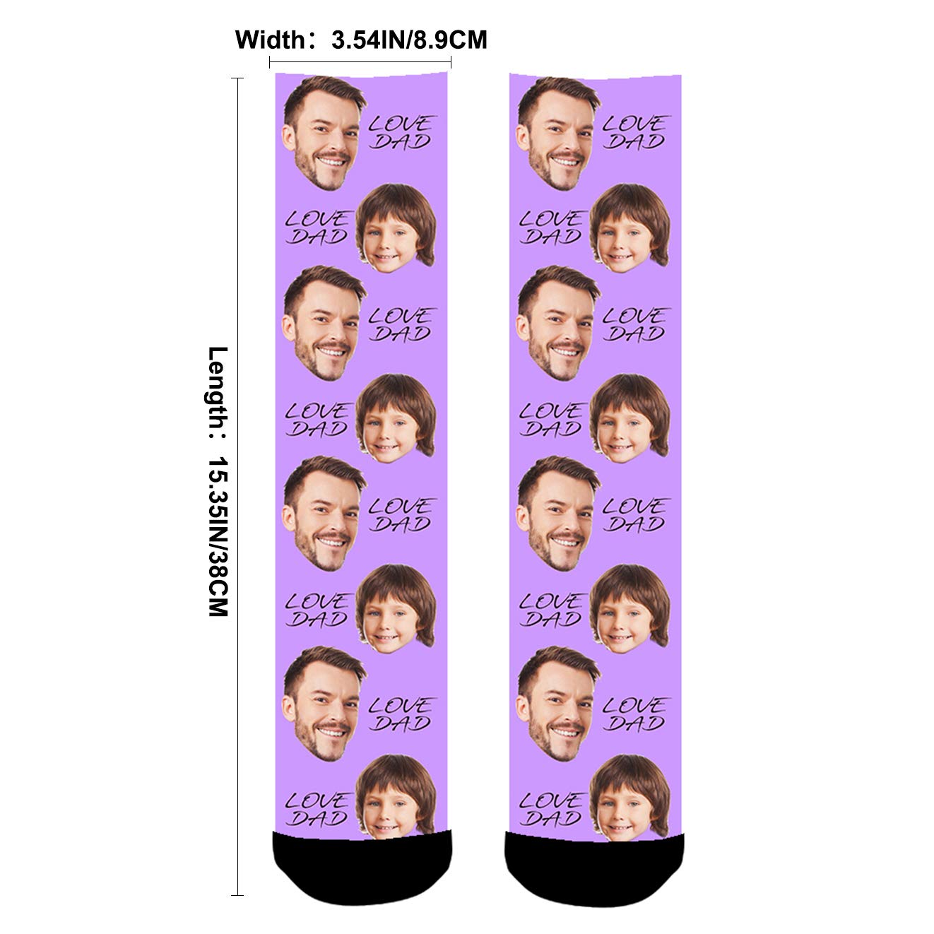 Custom Photo Socks - Personalized Face Socks with Your Picture - Unique Father's Day Gift Idea for Dad - Great for Birthdays, Anniversaries & Special Occasions