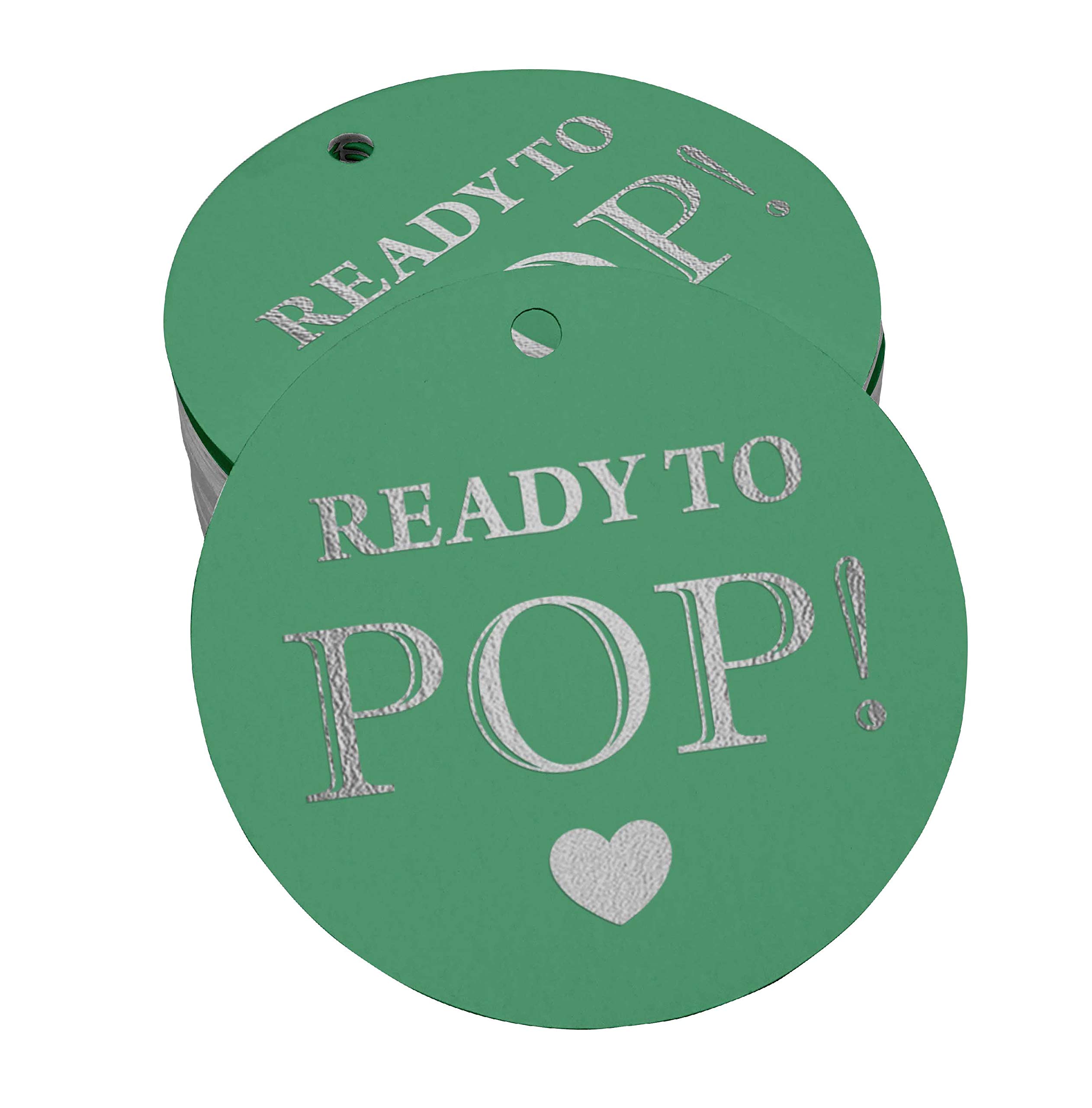 100 Pack Premium Silver Foil Baby Shower Bottle Tags - Elegant Ready-to-Pop Favor Hang Tags for Gender Reveal, Newborn Celebrations & Party Decorations