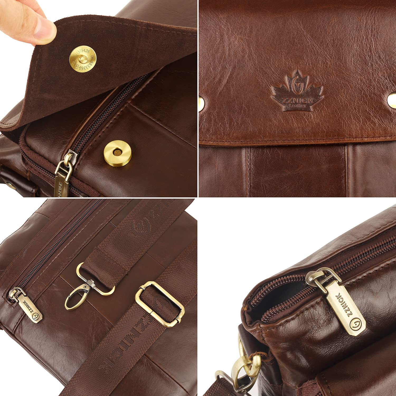 Premium Genuine Leather Messenger Bag for Men & Women - Stylish Crossbody Sling Shoulder Bag for Travel, Work & Business - Perfect for Commuting, Office & Daily Use