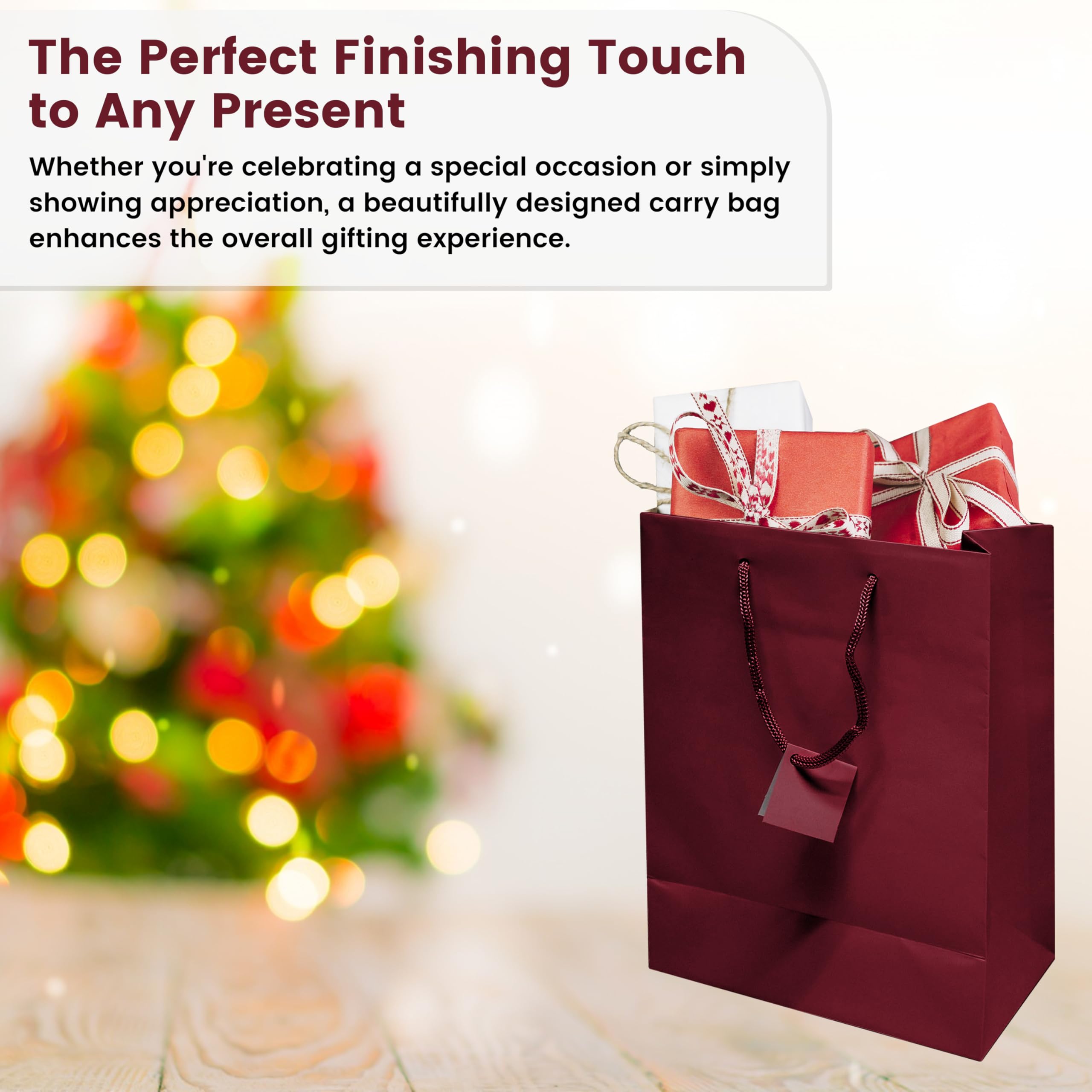 10 Pack Burgundy Gift Bags with Handles - 4.75x3.25x6.75 Inches Small Paper Tote Bags for Business, Birthday Party Favors, Shopping & Groceries | Elegant Euro Style Gift Packaging for Retail, Weddings & Personal Use