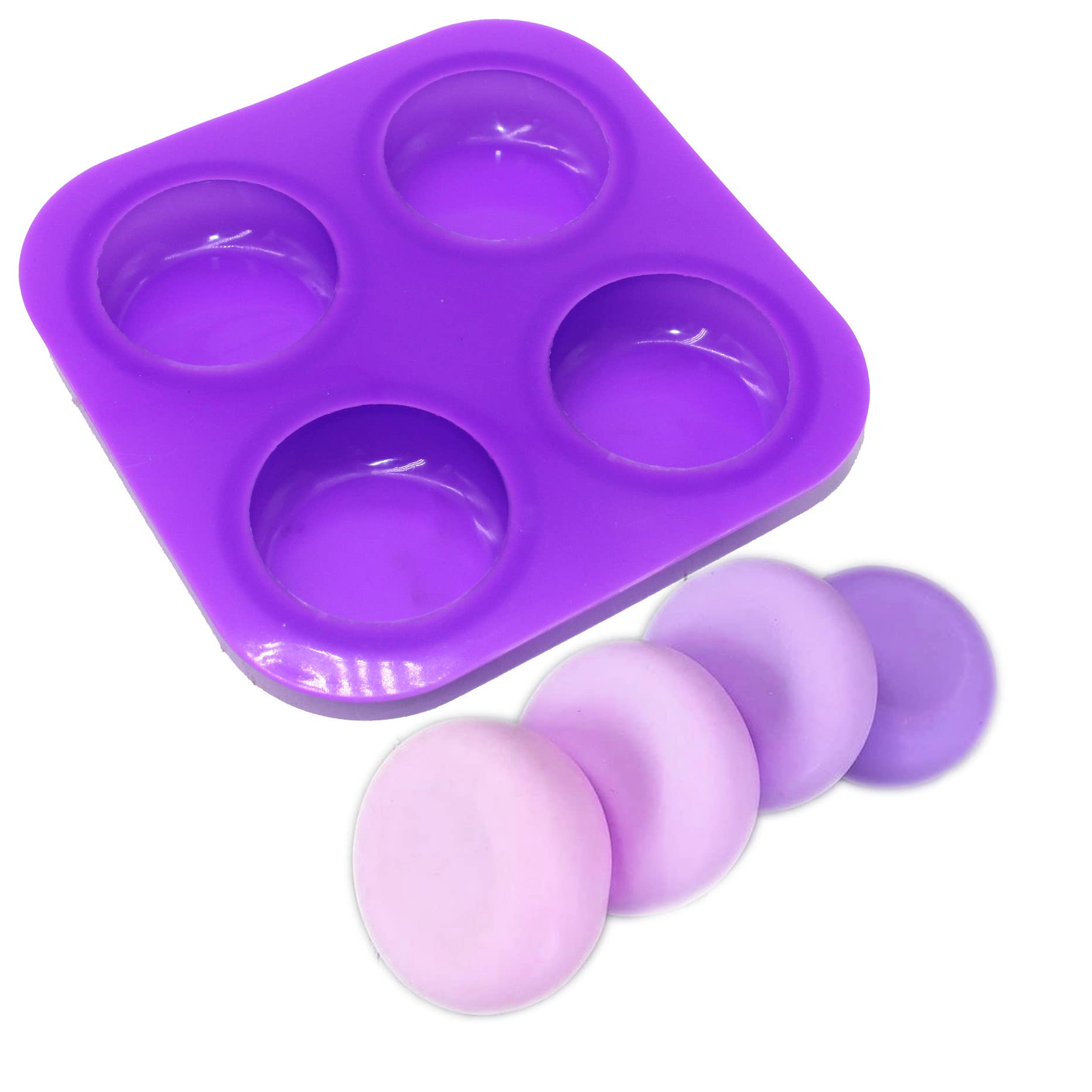 X-Haibei 2.5 Inch Round Corner Silicone Soap Mold - DIY Lotion Bar Making Supplies for Handmade Soap Crafting - Perfect for Home Spa, Bath Bomb & Candle Making Projects