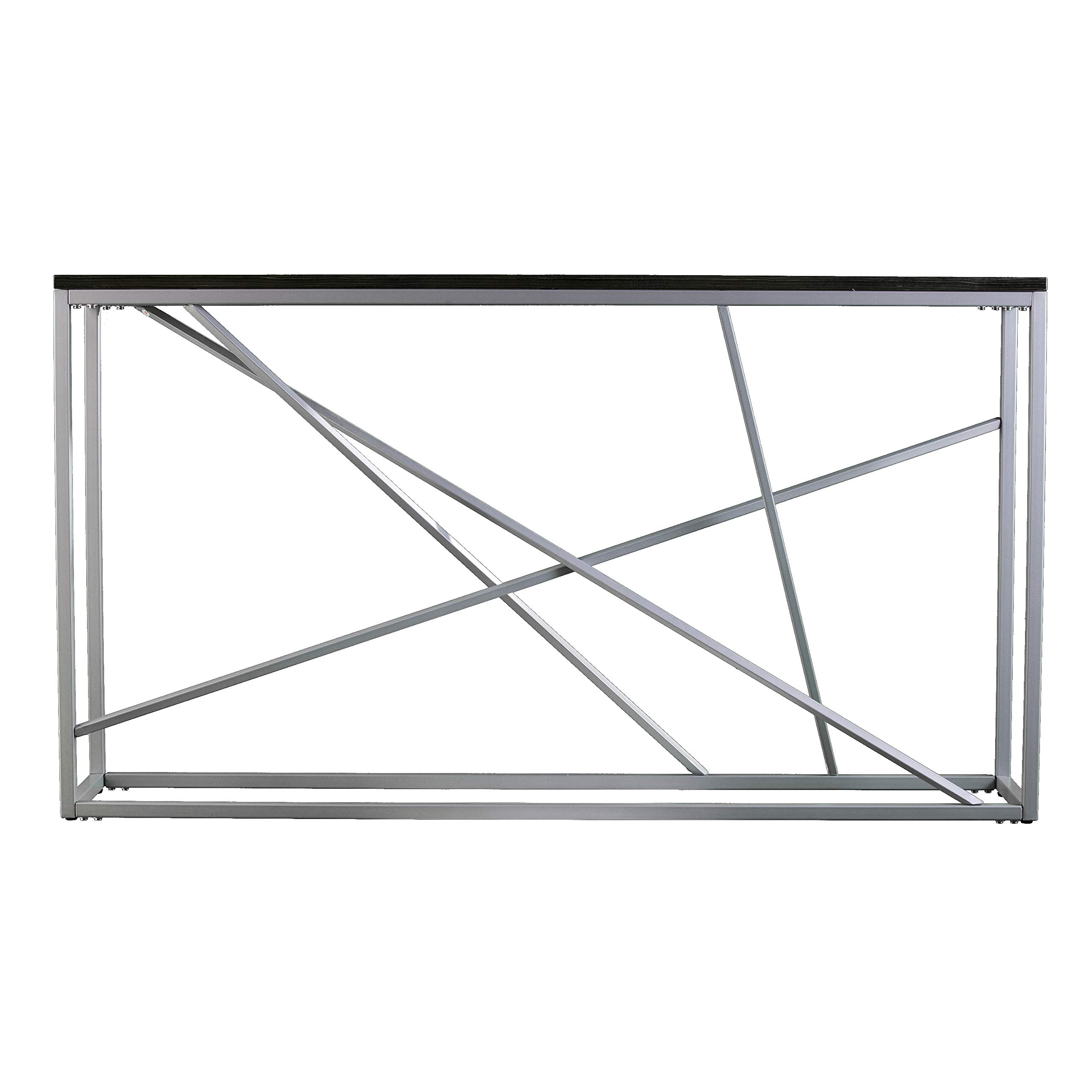 SEI Furniture Arendal Skinny Console Table - Faux Slate/Silver Finish - Entryway, Hallway & Living Room Accent Table