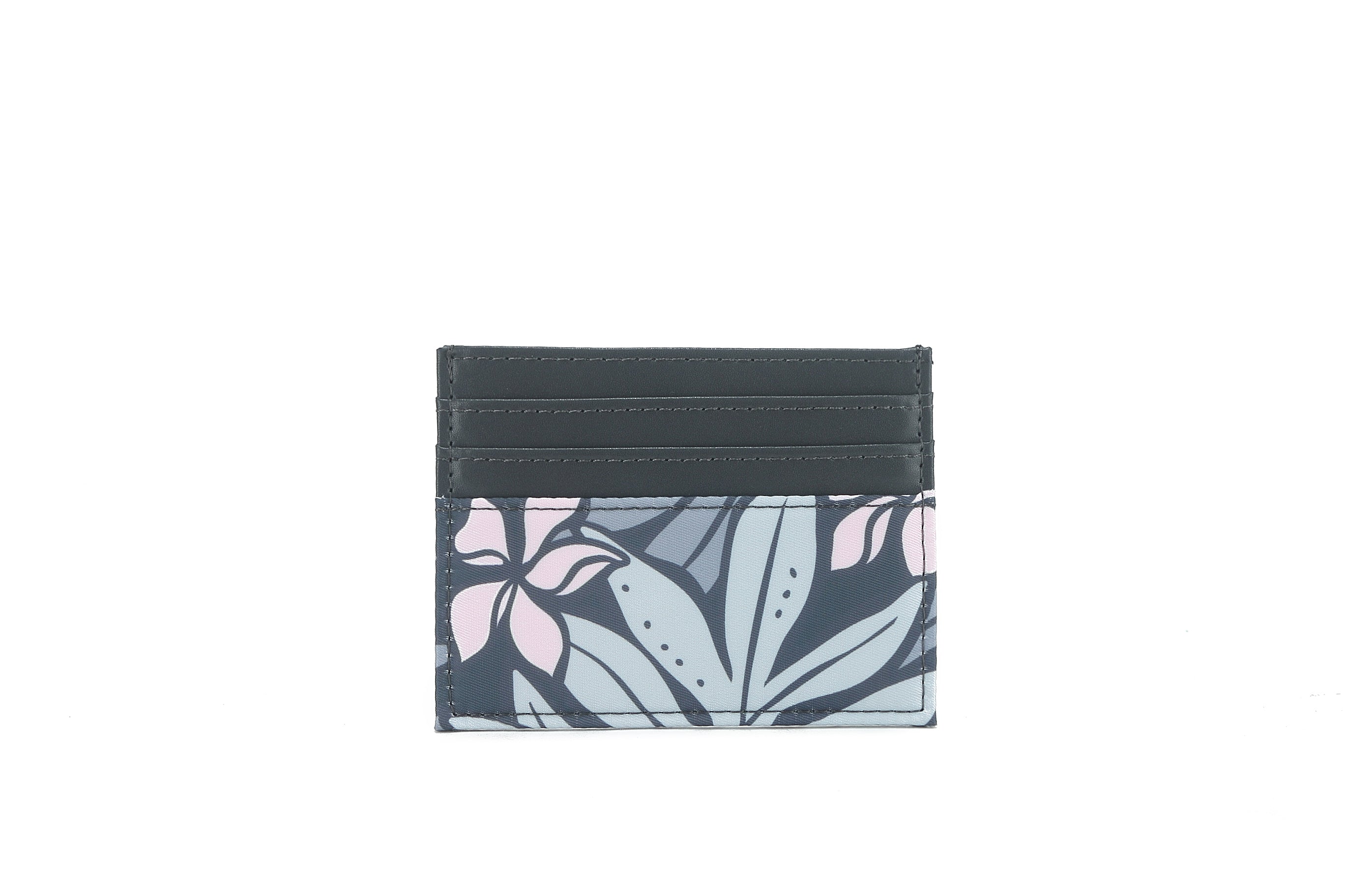 Meilany Ke'olu Laua'e Grey Card Holder Wallet - Slim RFID Blocking Credit Card Case for Women & Men - Perfect for Travel, Work, and Everyday Use