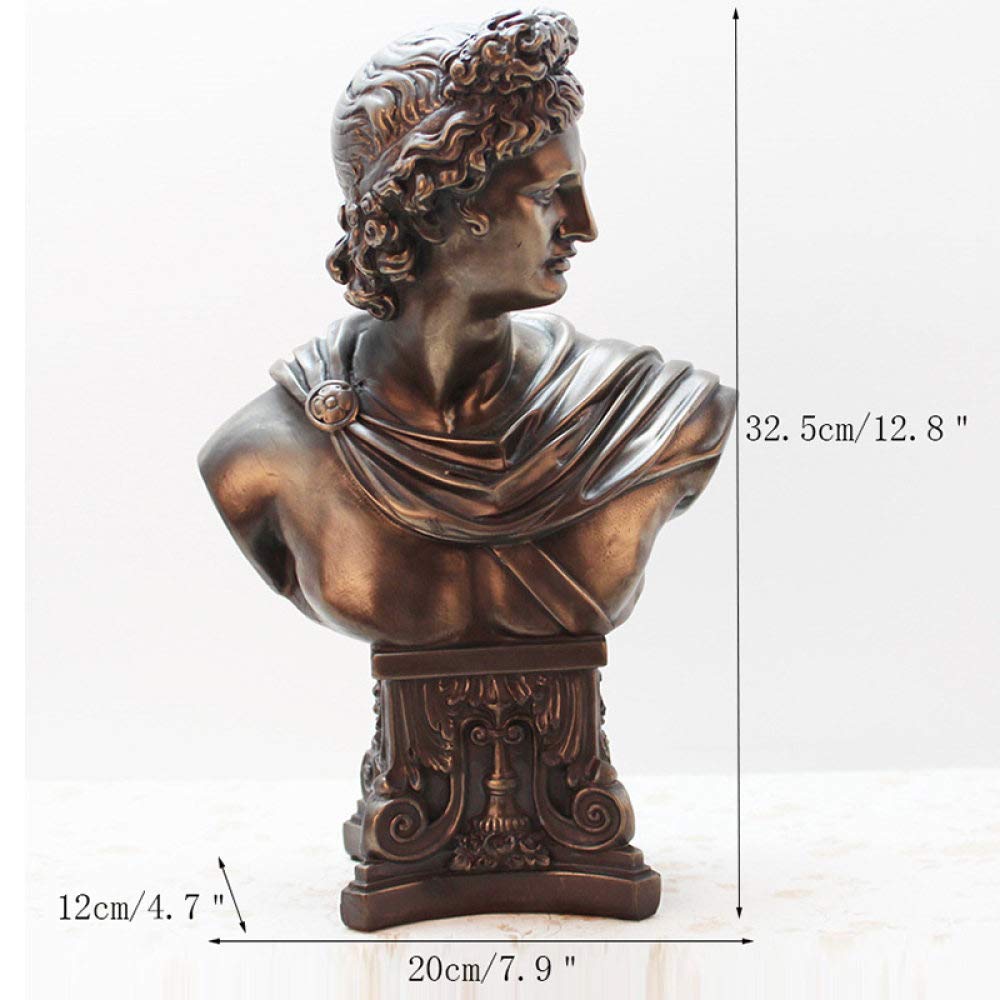 Creative Bronze Resin Thinker Statue - Handcrafted Desktop Sculpture for Home & Office Decor | Indoor Living Room Art Collectible | Perfect for Meditation Spaces & Bookshelf Displays
