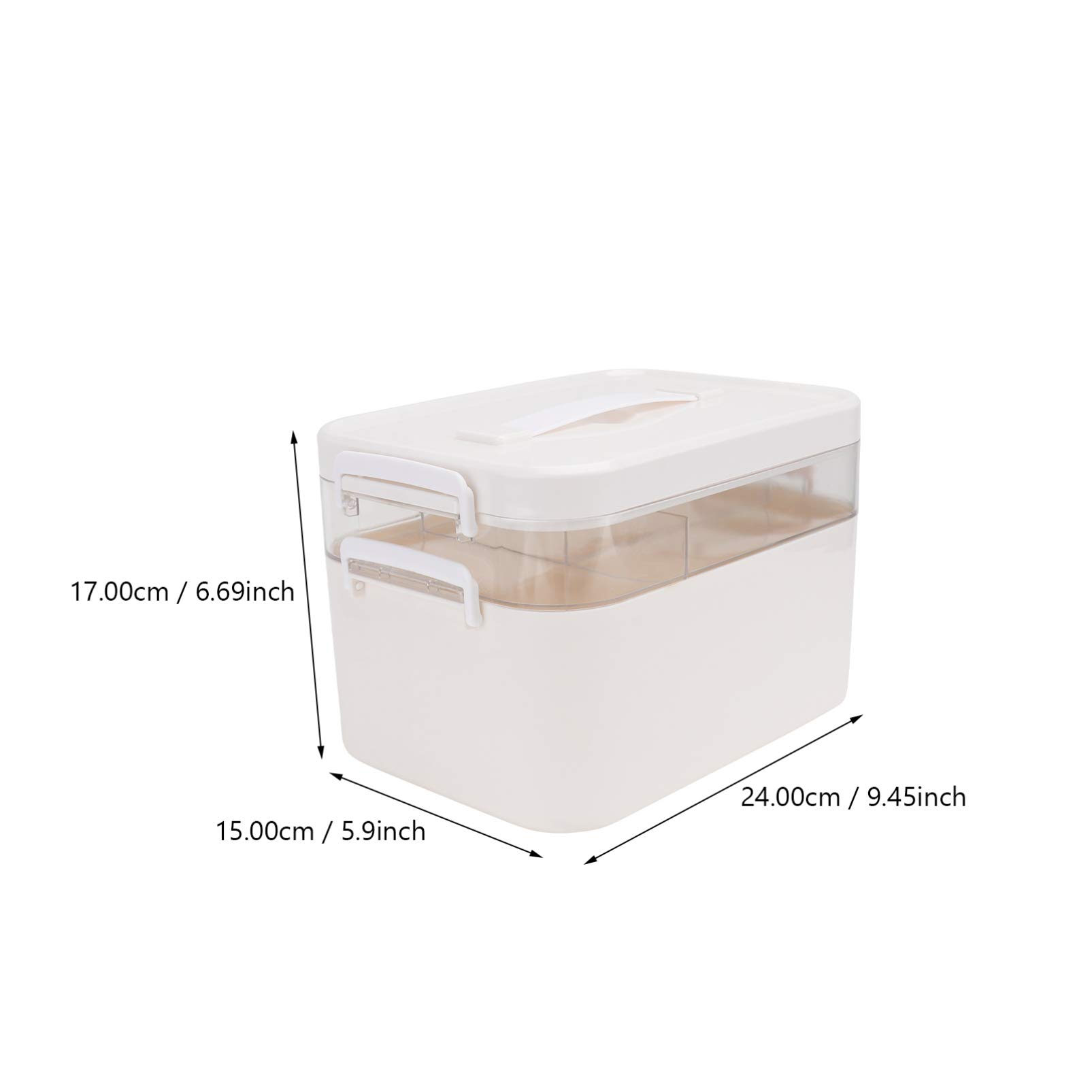 Portable First Aid Kit - Cabilock Double-Layer Emergency Storage Box for Medication & Household Organizer | Compact Medicine Cabinet, Clear Plastic Organizer Bin for Travel, Home & Car Safety