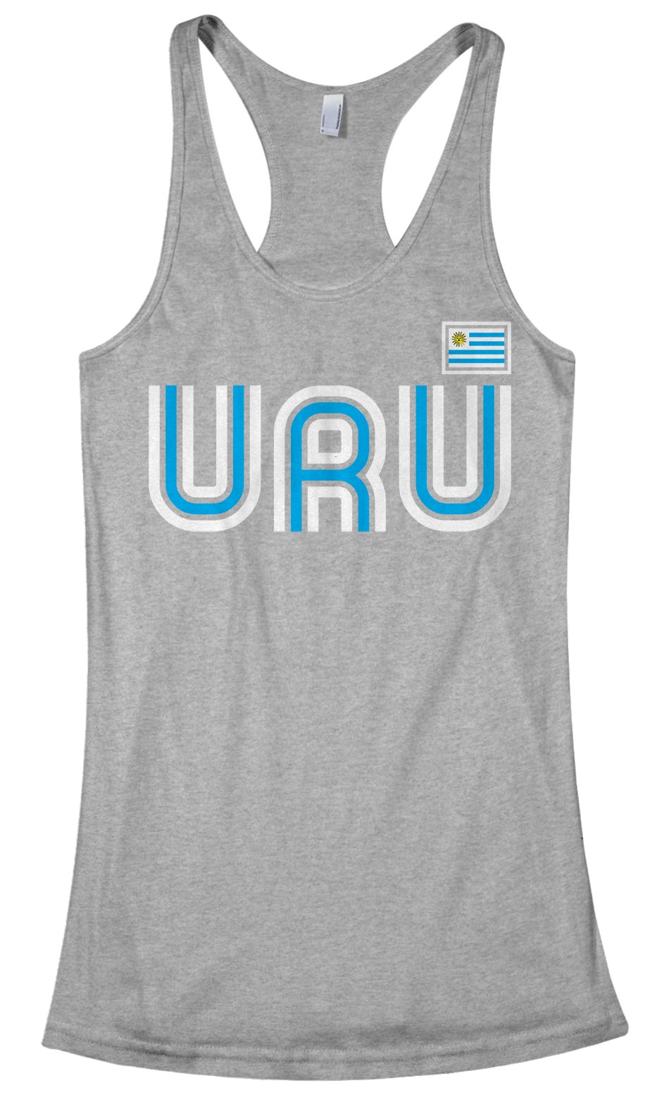 Threadrock Women's Uruguay Athletic Retro Racerback Tank Top - Vintage Style Workout Top for Yoga, Running & Gym - Breathable & Comfortable Activewear
