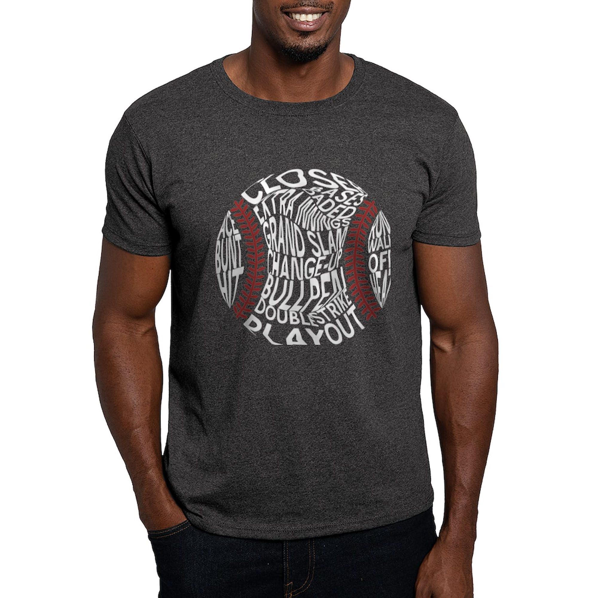 Baseball Word Cloud Dark T-Shirt for Men - 100% Cotton Classic Graphic Tee | Perfect for Baseball Fans, Game Day Outfits & Casual Wear