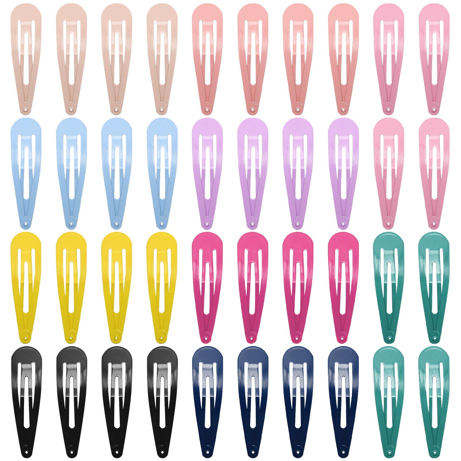 2 Inch Non-Slip Metal Hair Barrettes for Women, Girls & Kids - Big Box Tik Tak Multi Hair Clips (20 Pack) - Perfect for School, Parties & Everyday Hairstyles
